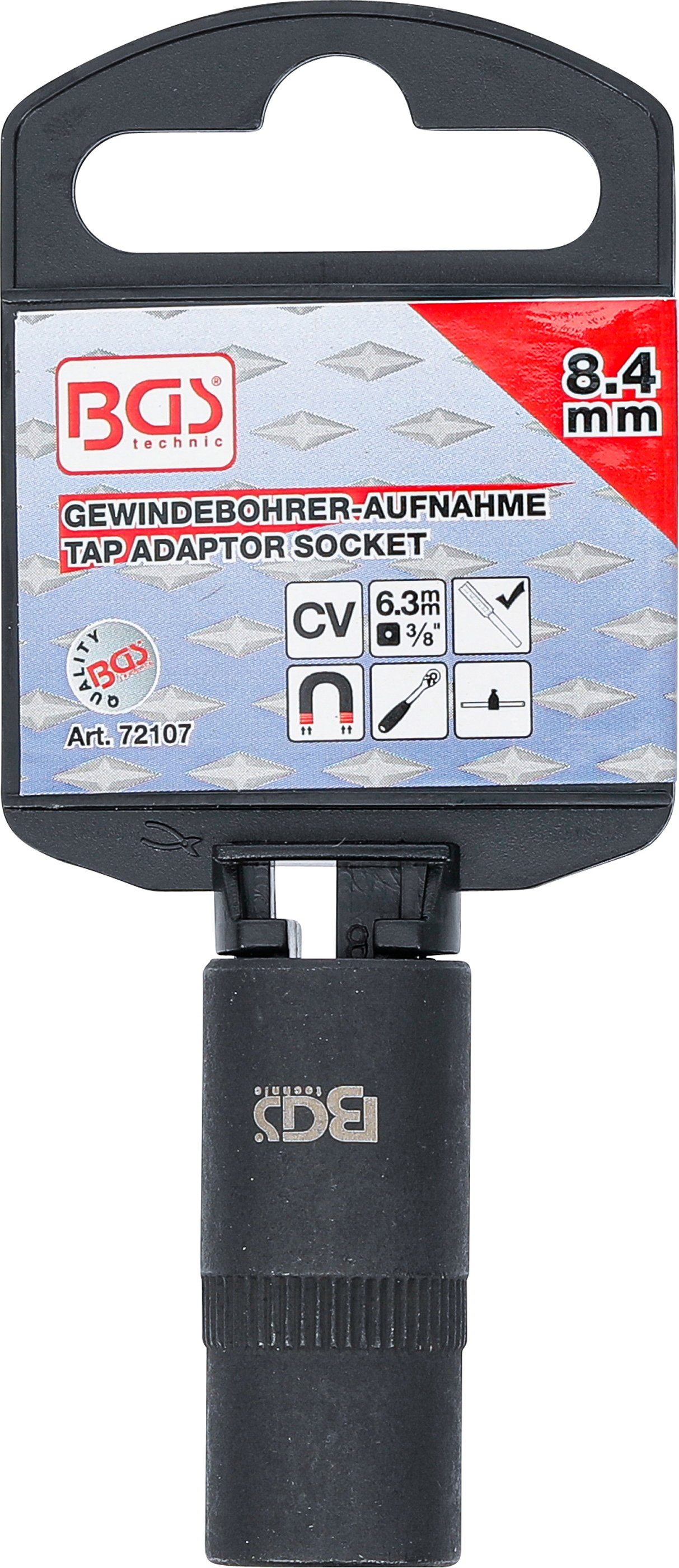BGS Gewindebohrer-Aufnahme-Steckschlüssel-Einsatz | 10 mm (3/8") | 8,4 mm