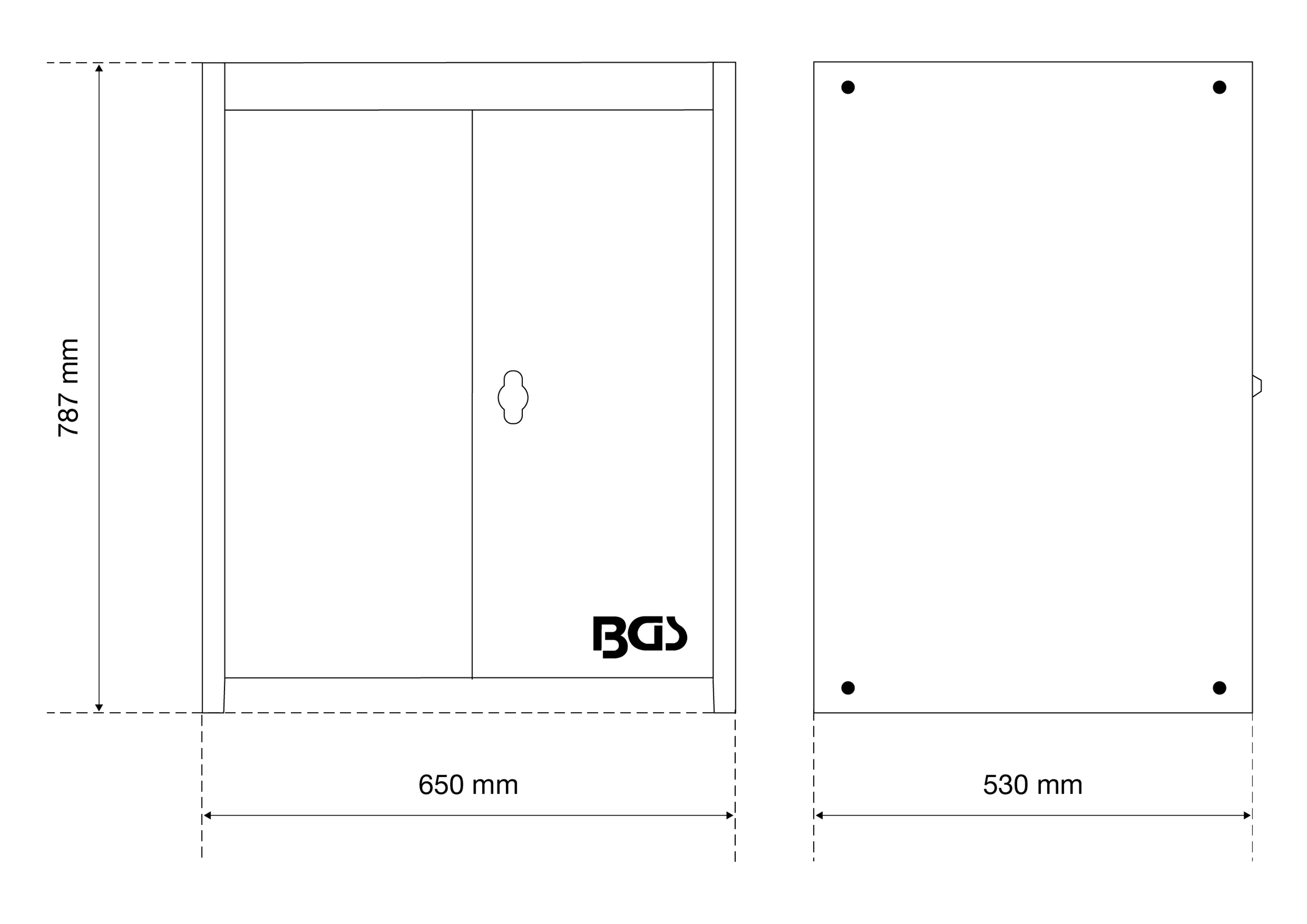 BGS Werkstattschrank | 2-türig | mit 1 Fachboden