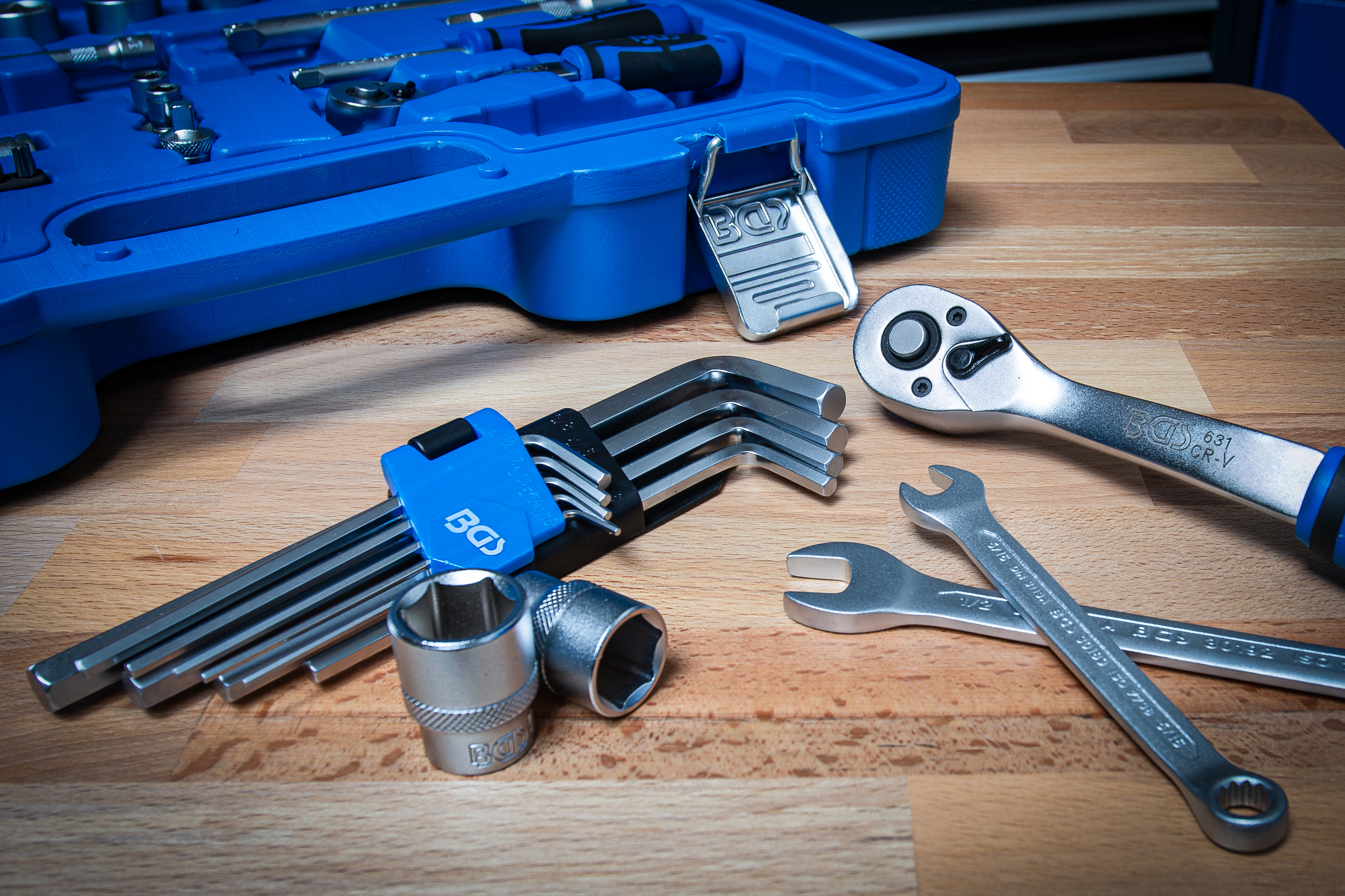 BGS Steckschlüssel-Satz Sechskant | Antrieb 6,3 mm (1/4") / 10 mm (3/8") | Zollgrößen | 92-tlg.