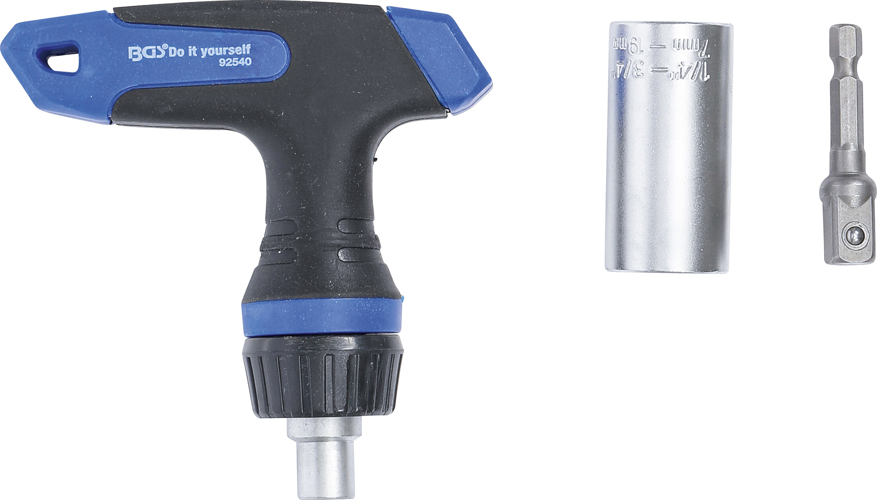 BGS Multi-Einsatz mit Adapter-Satz | mit Ratschen-T-Griff, umschaltbar | 3-tlg.