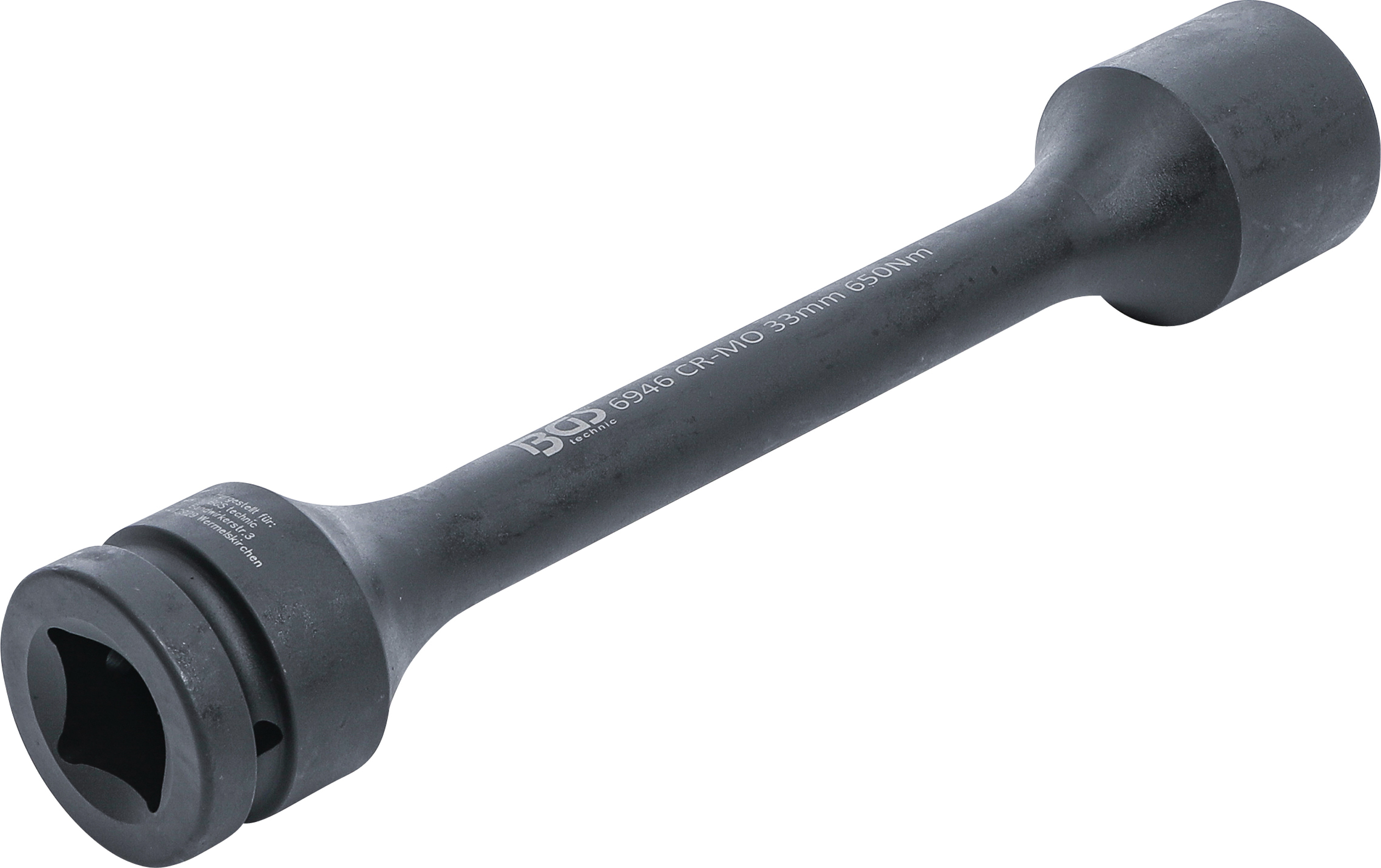 BGS Torsions-Kraft-Steckschlüssel-Einsatz Sechskant | Antrieb Innenvierkant 25 mm (1") | SW 33 mm | 650 Nm