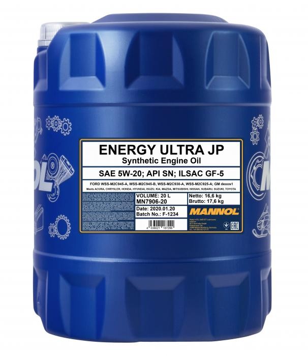 5W-20 Mannol 7906 Energy Ultra JP Motoröl 20 Liter