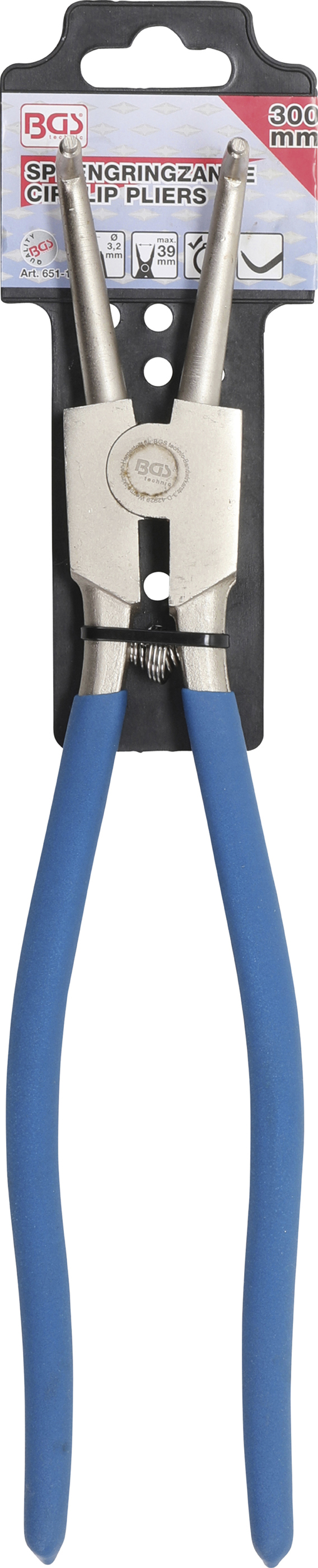 BGS Sprengringzange | abgewinkelt | für Außensprengringe | 300 mm