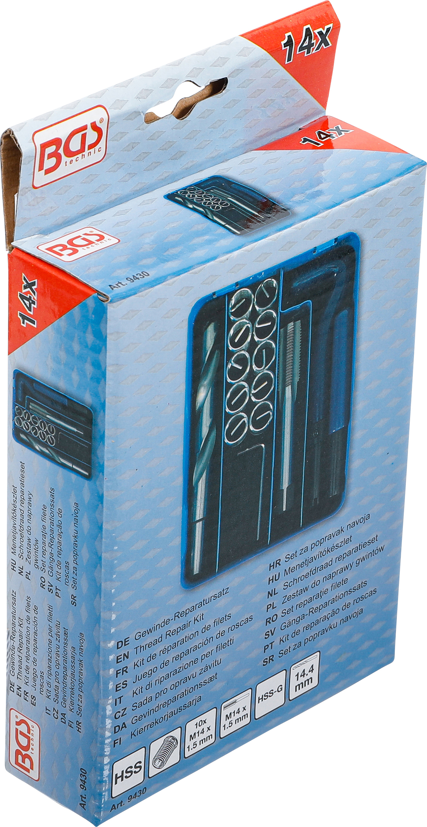 BGS Gewinde-Reparatursatz | M14 x 1.5 | 14-tlg. BGS Gewinde-Reparatursatz | M14 x 1.5 | 14-tlg.
