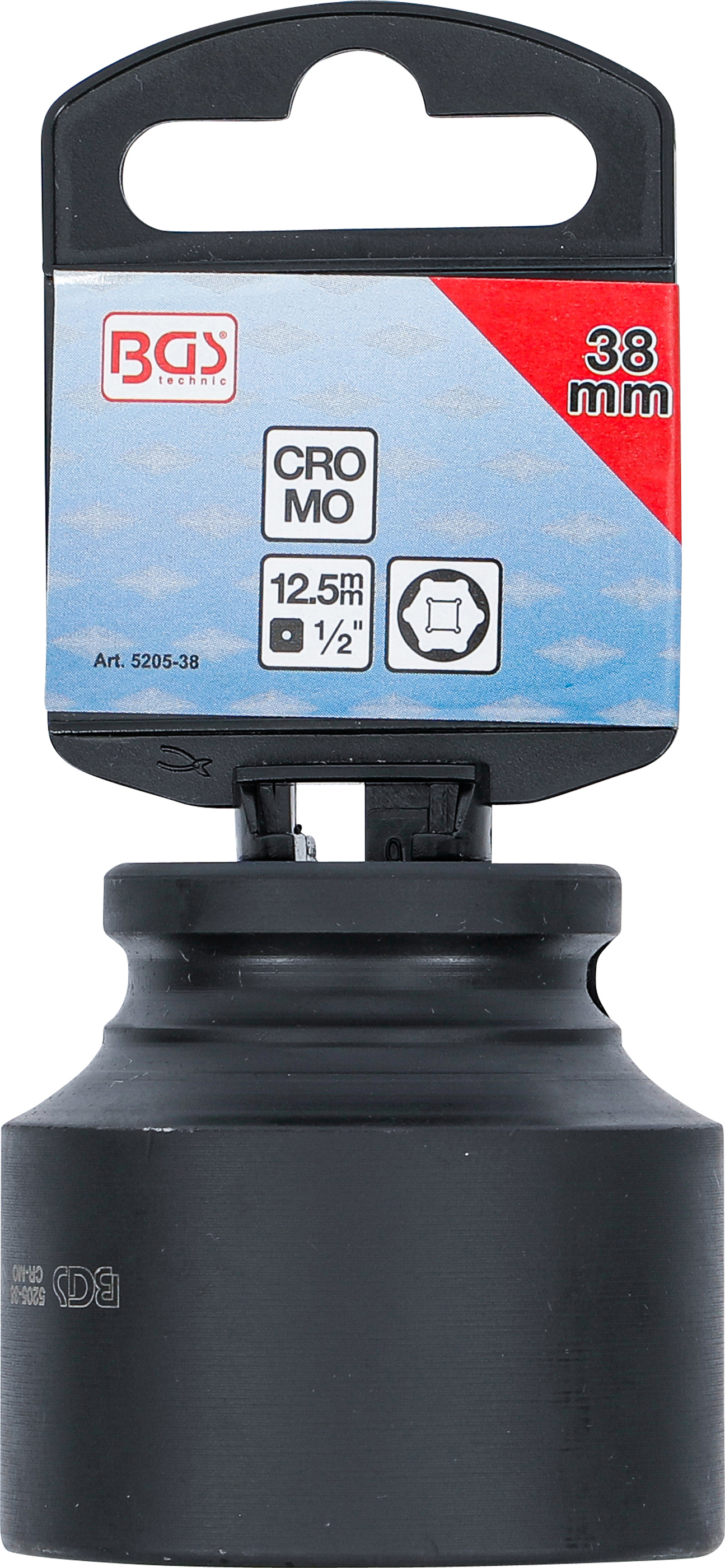 BGS Kraft-Steckschlüssel-Einsatz Sechskant | Antrieb Innenvierkant 12,5 mm (1/2") | SW 38 mm