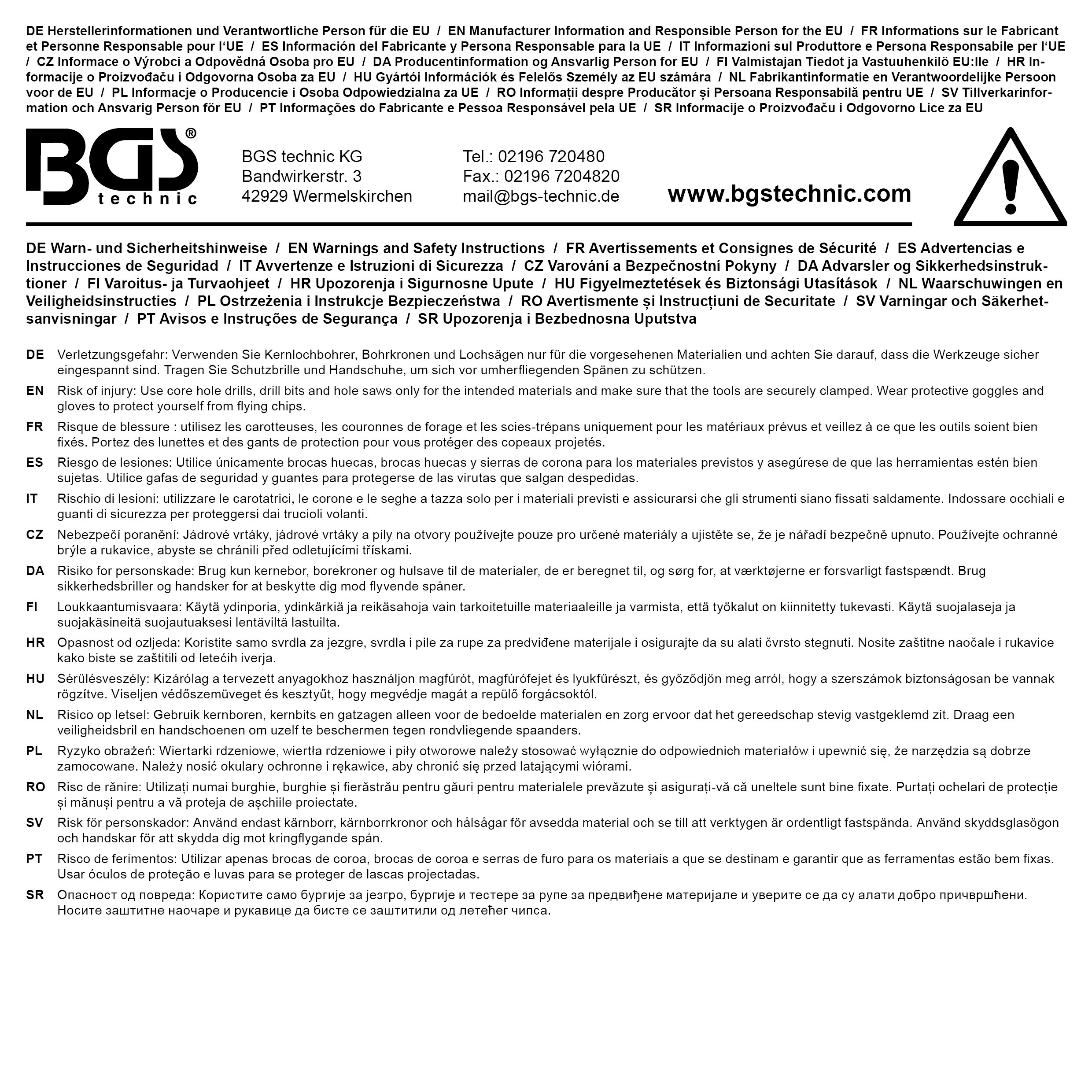 BGS Lochsägen-Satz | Ø 60 - 95 mm | Tiefe 35 mm | 5-tlg.