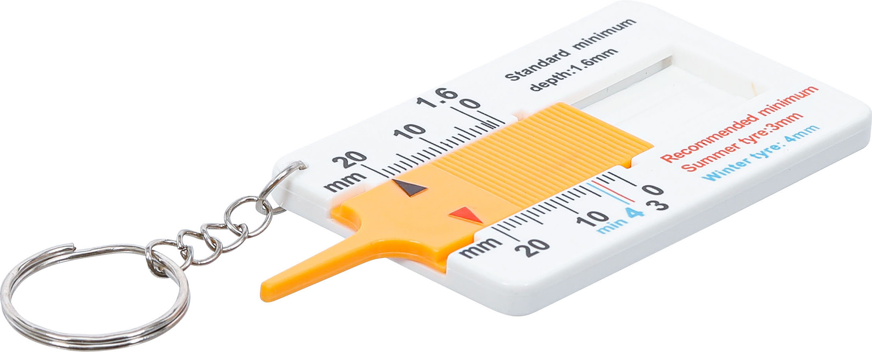 BGS Profiltiefenmesser | mit Schlüsselanhänger | 0 - 20 mm