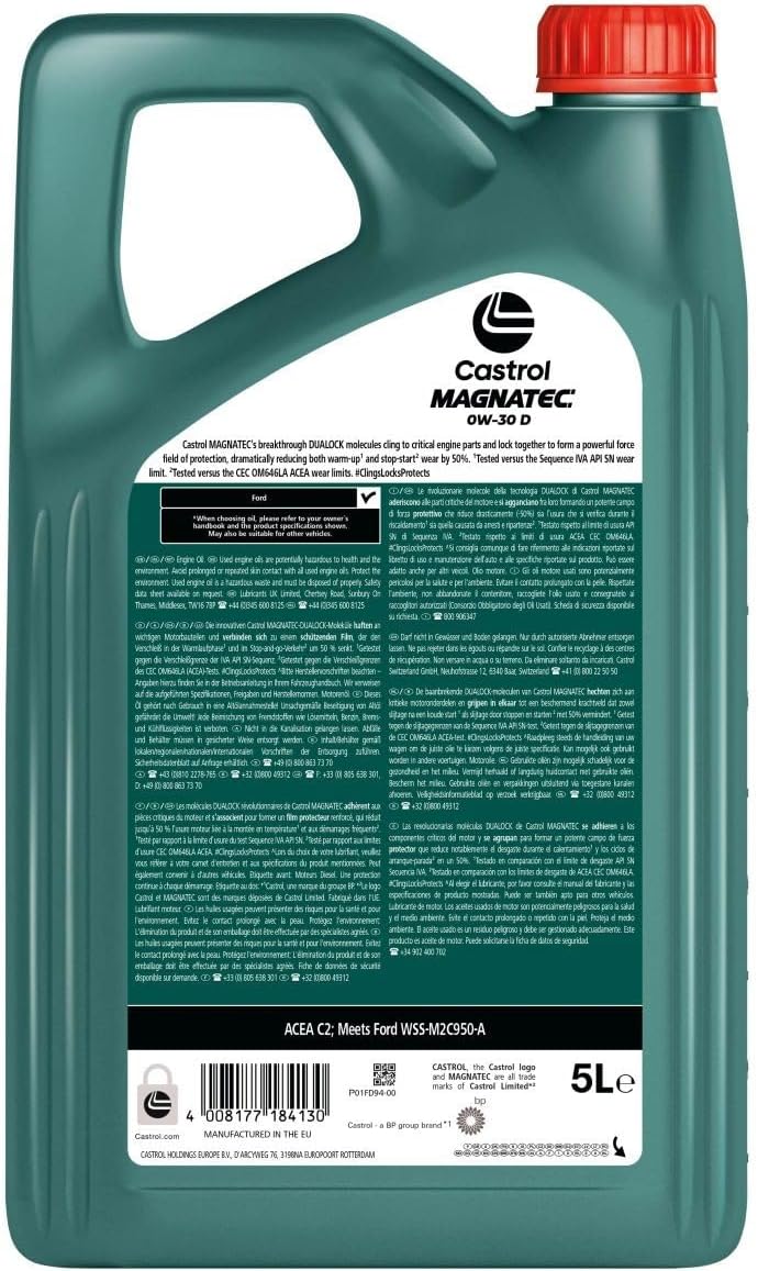 0W-30  Castrol Magnatec Stop-Start D Motoröl 5 Liter