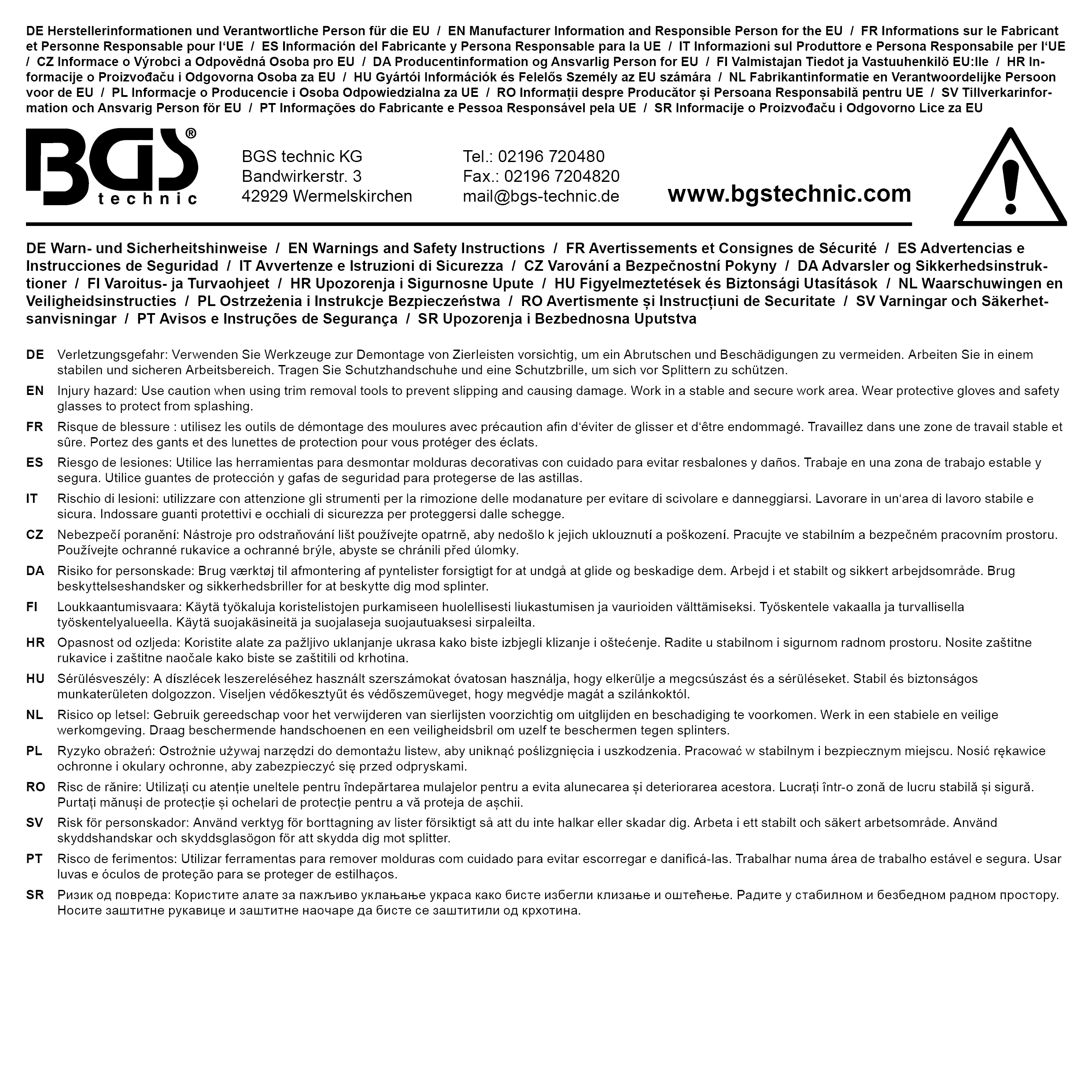 BGS Fensterleisten-Hebel | 180 x 350 mm