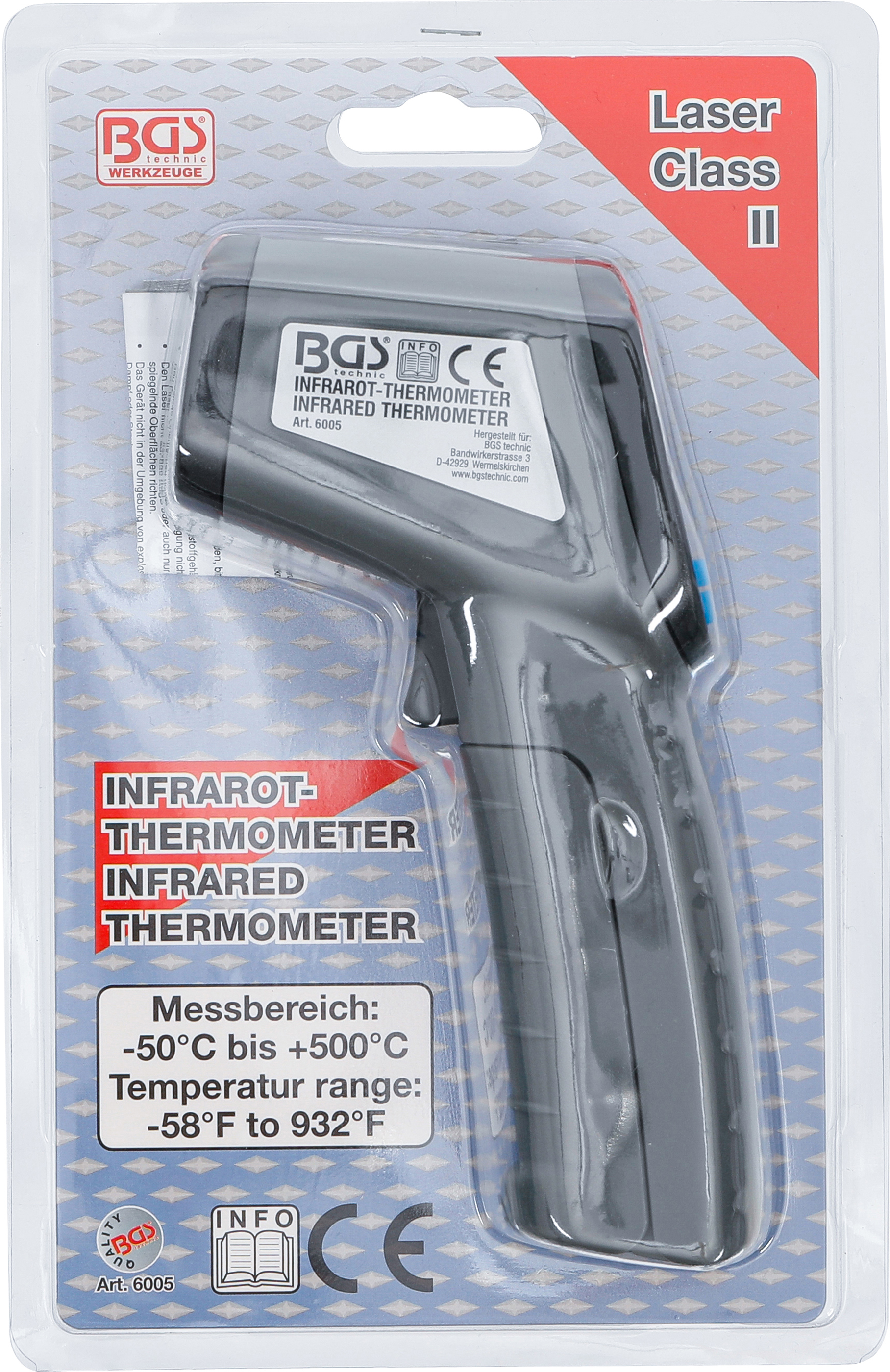 BGS Digital-Laserthermometer | -50 °C bis +500 °C