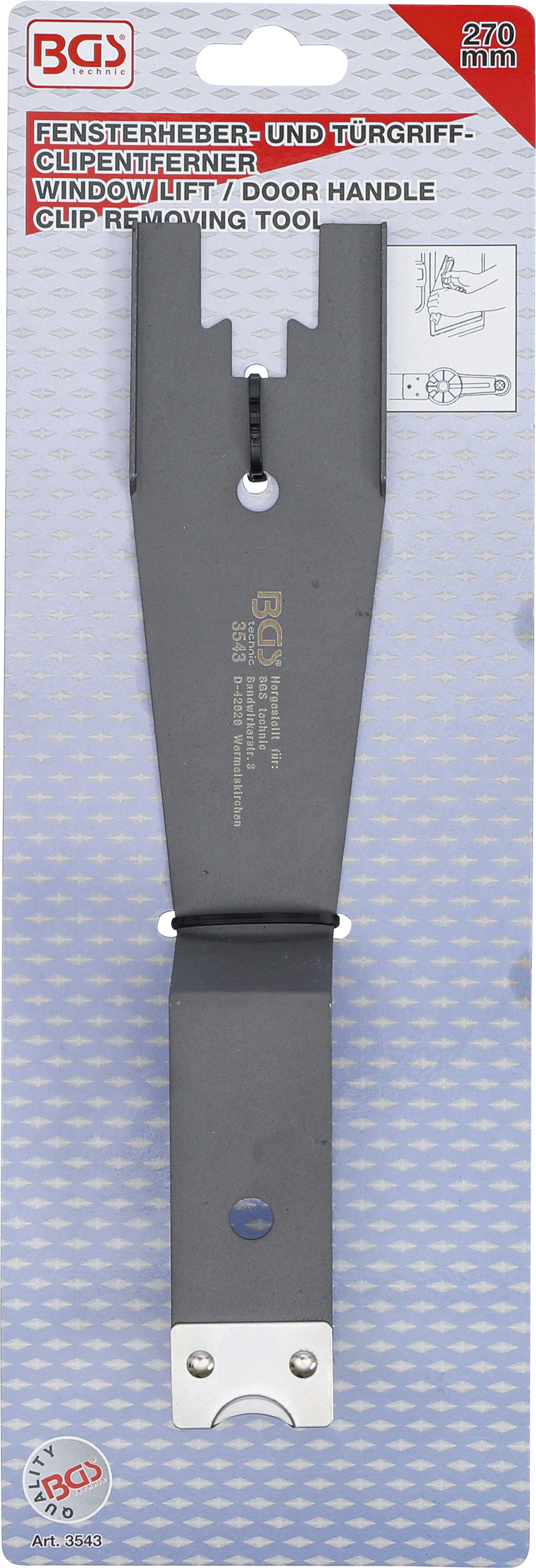 BGS Fensterheber und Türgriff-Clipentferner | 270 mm