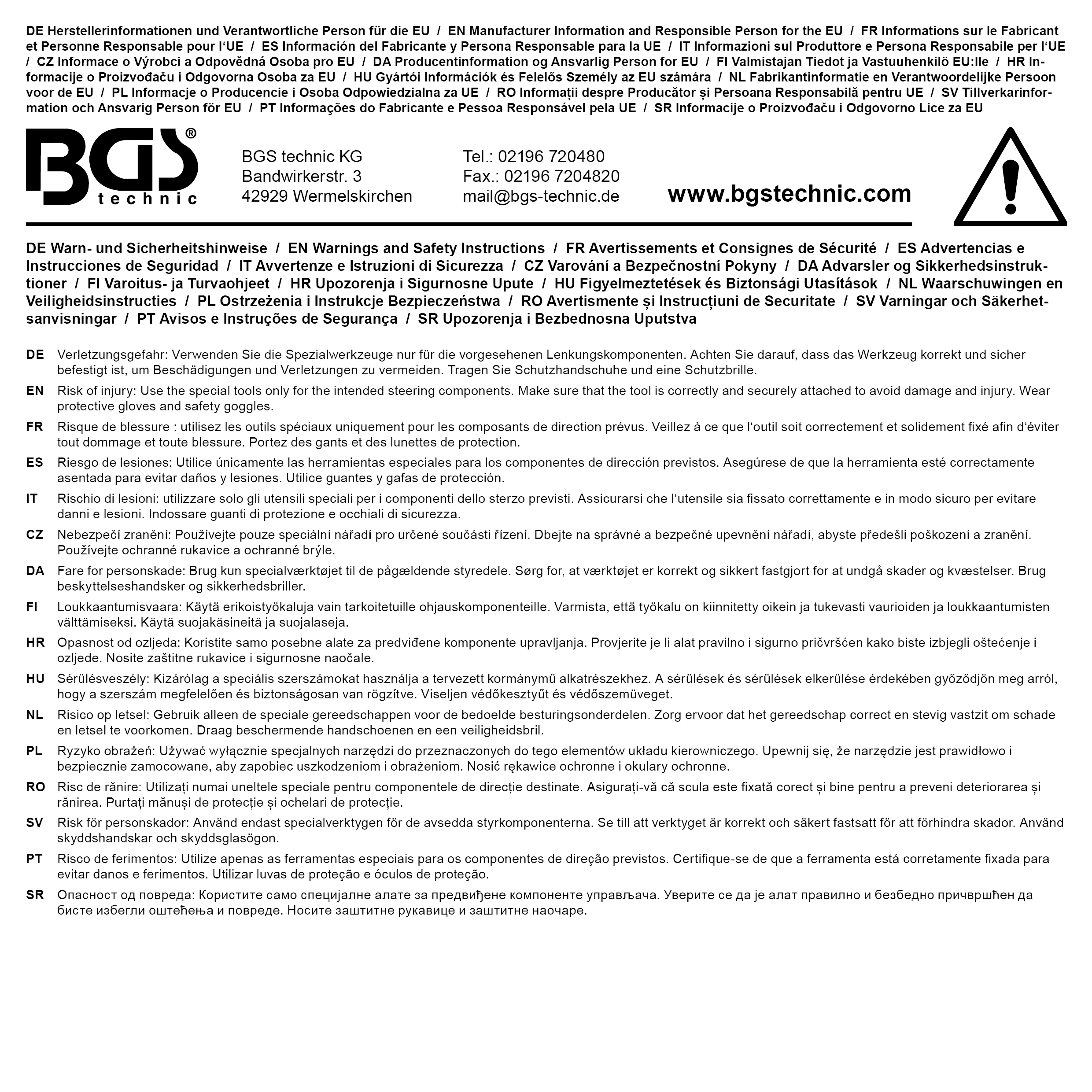 BGS Spurstangengelenk-Werkzeug | 35 - 45 mm