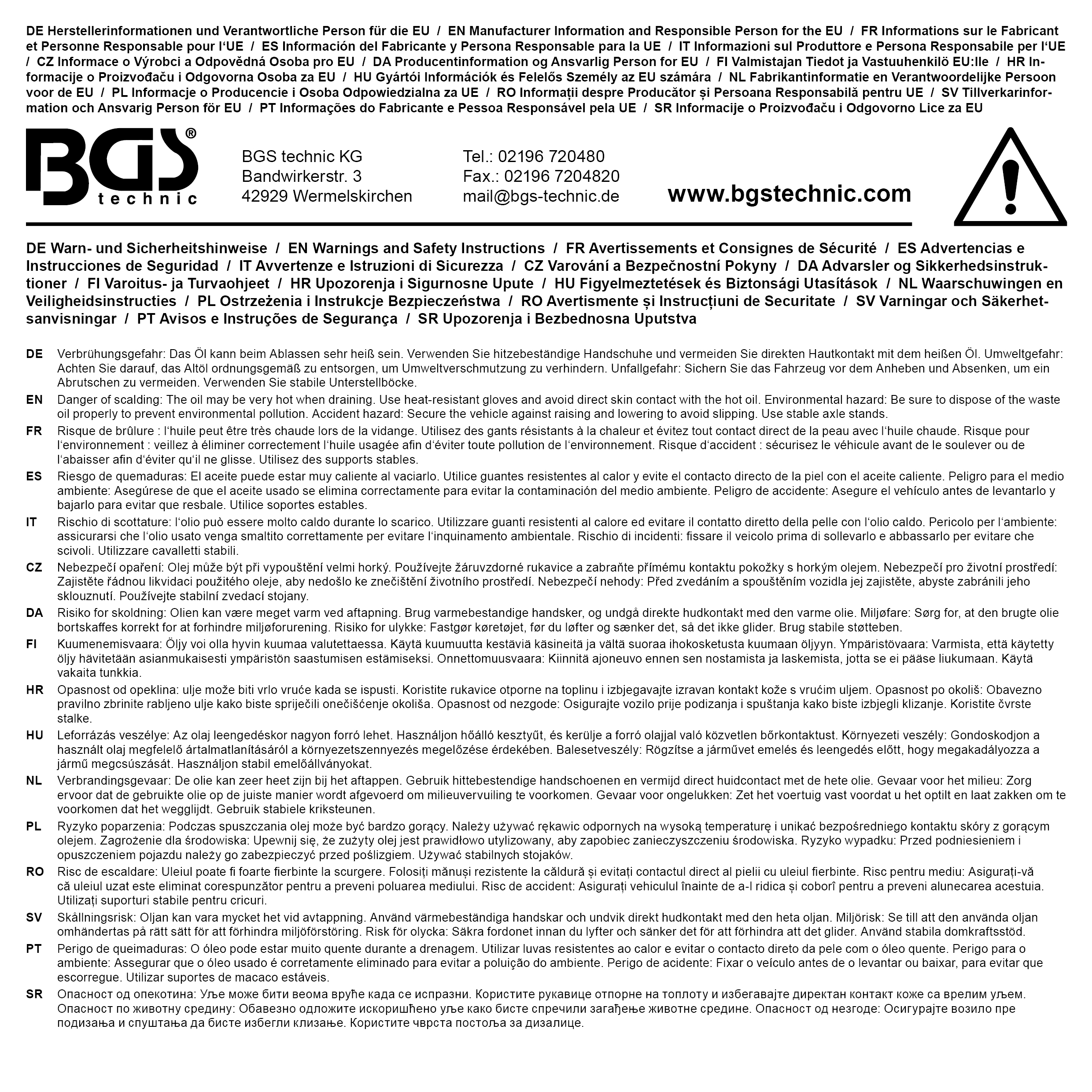 BGS Ölablassschrauben-Einsatz | Vierkant | 8 mm / 10 mm