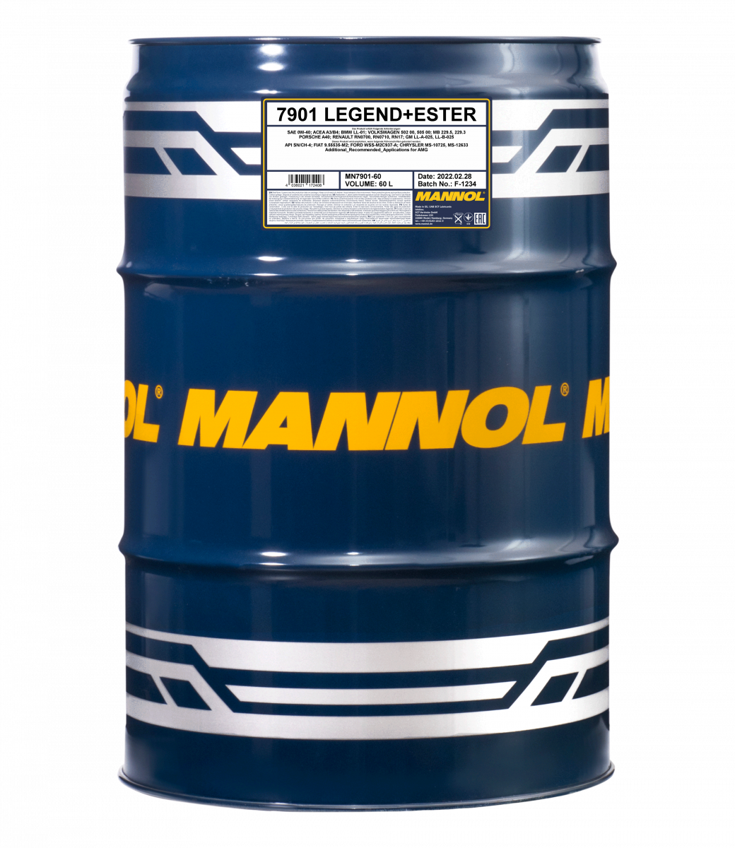 0W-40 Mannol 7901 Legend + Ester Motoröl 60 Liter