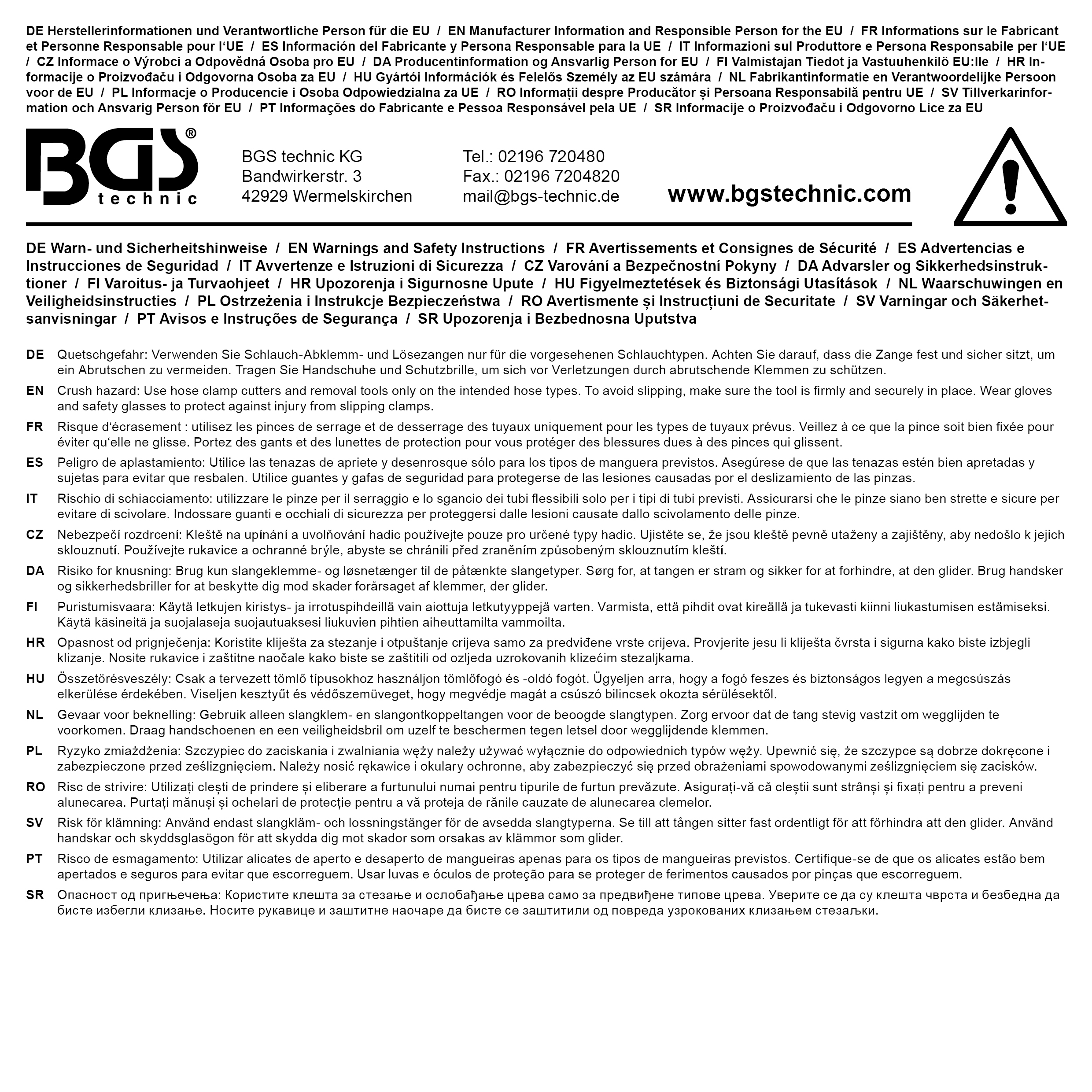 BGS Schlauch-Abklemmzange | 155 mm