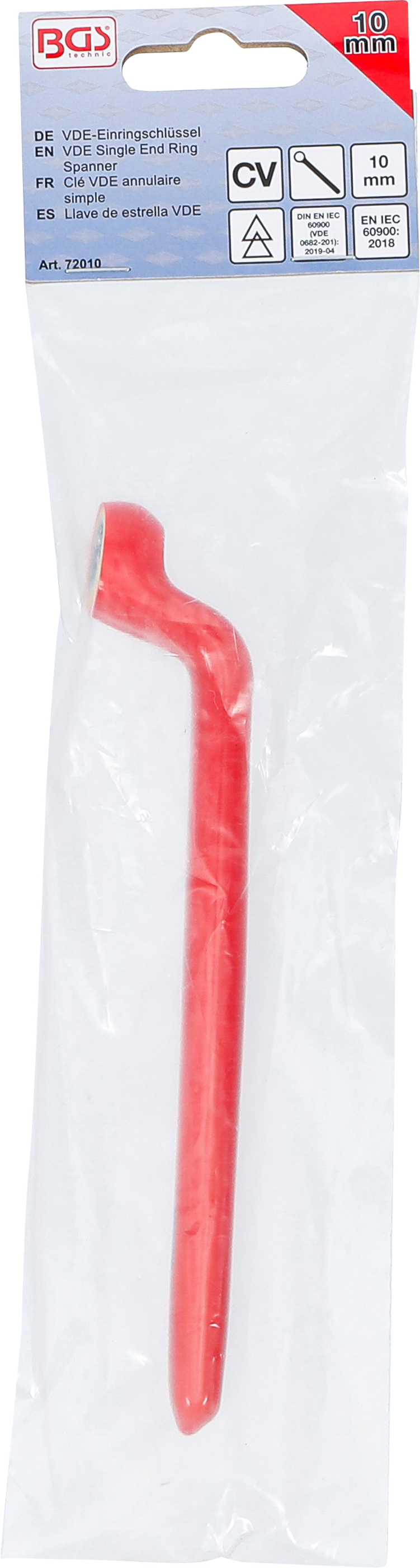 BGS VDE-Einringschlüssel | tief gekröpft | SW 10 mm BGS VDE-Einringschlüssel | tief gekröpft | SW 10 mm