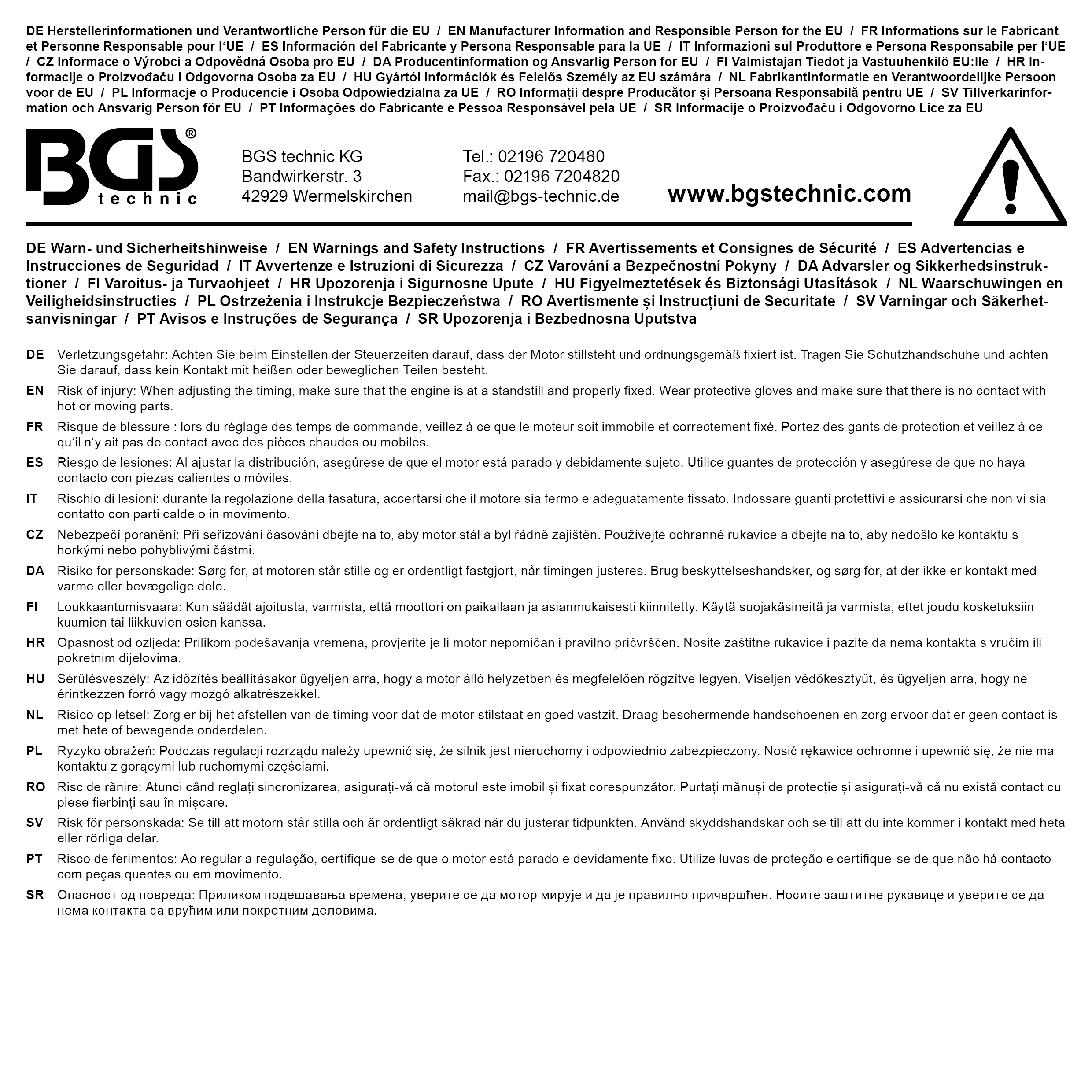 BGS Kurbelwellen-Fixierdorn | für Renault | für Art. 8154
