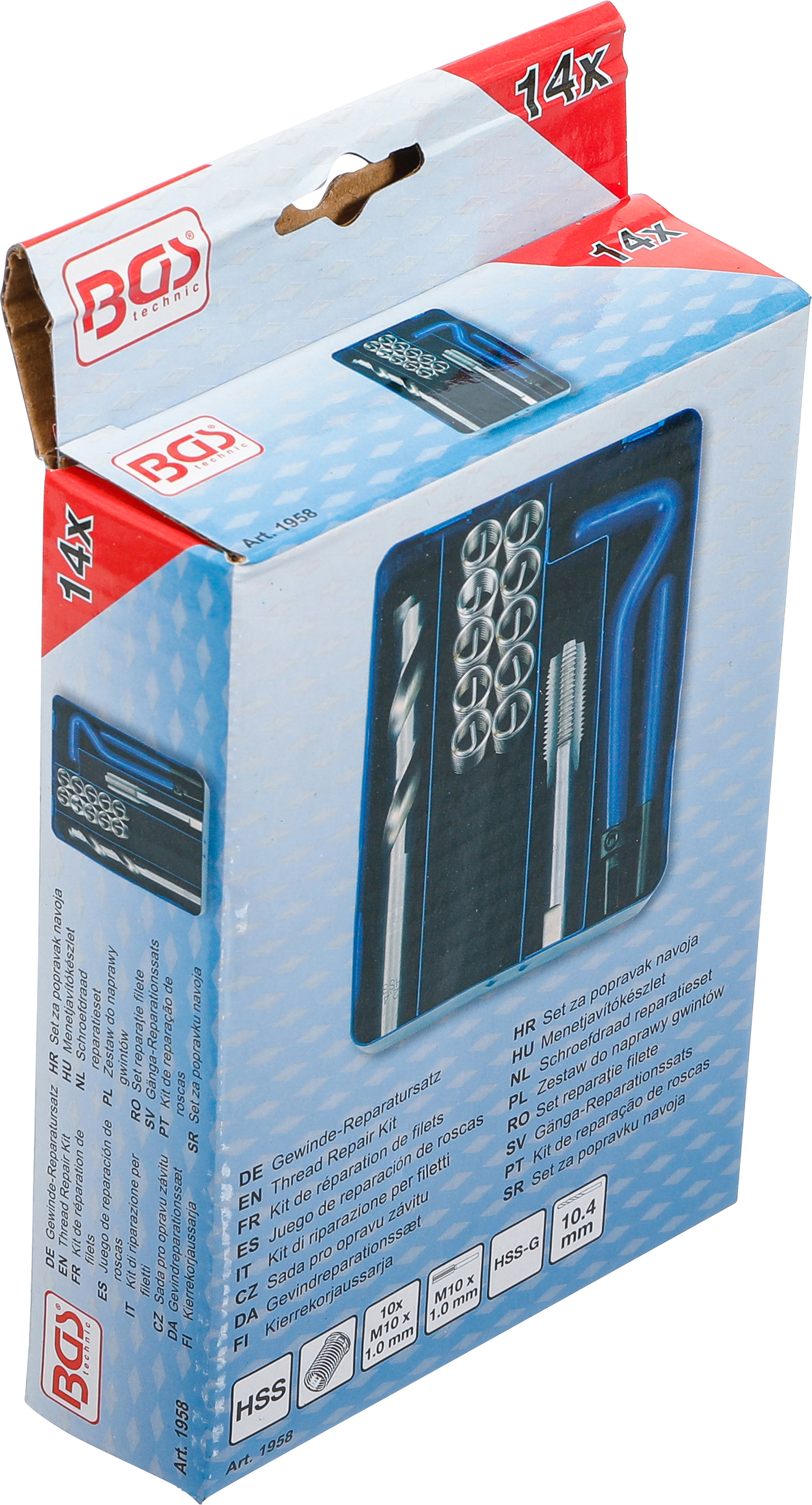BGS Gewinde-Reparatursatz | M10 x 1,0 | 14-tlg. BGS Gewinde-Reparatursatz | M10 x 1,0 | 14-tlg.
