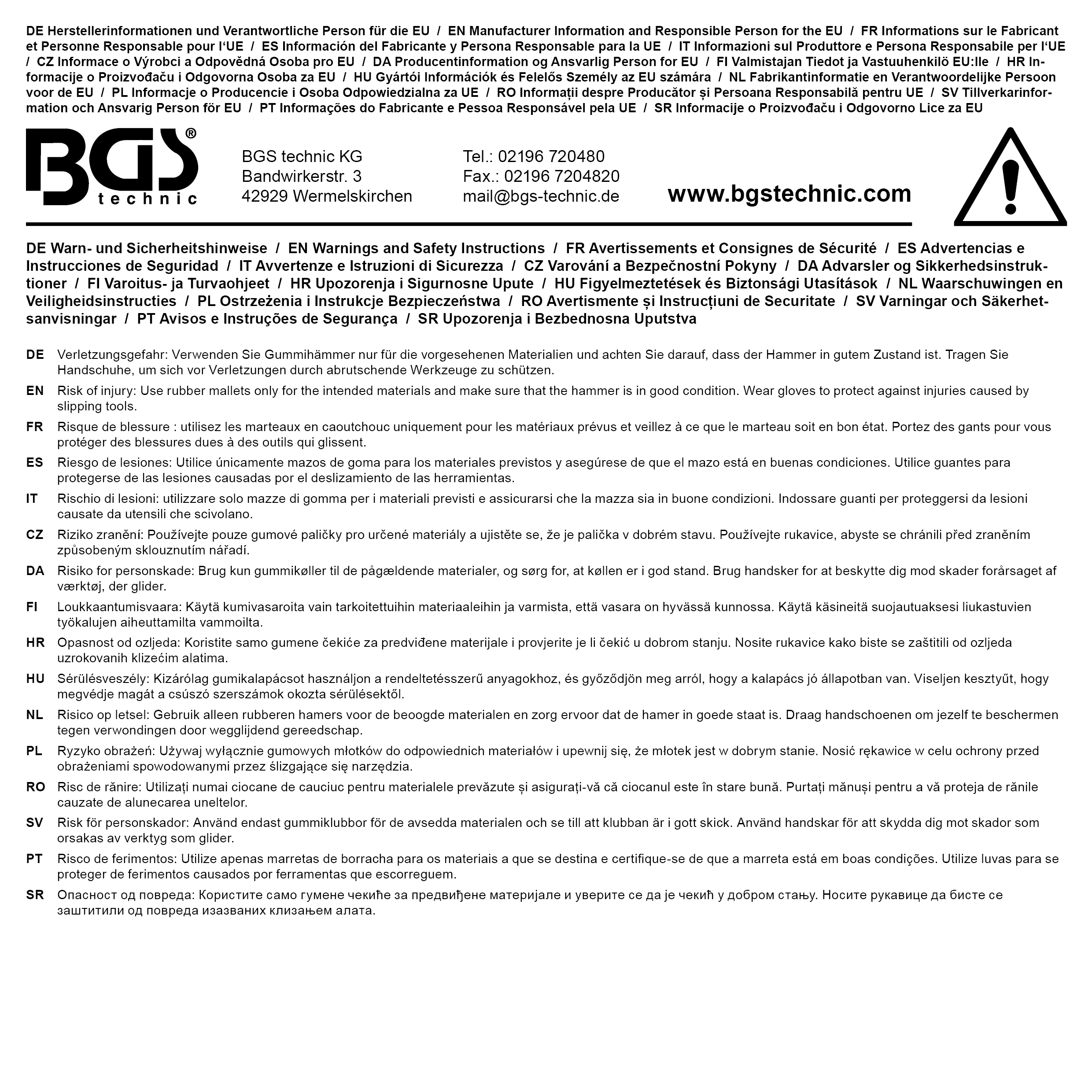 BGS Schonhammer | rückschlagfrei | Ø 50 mm | 850 g