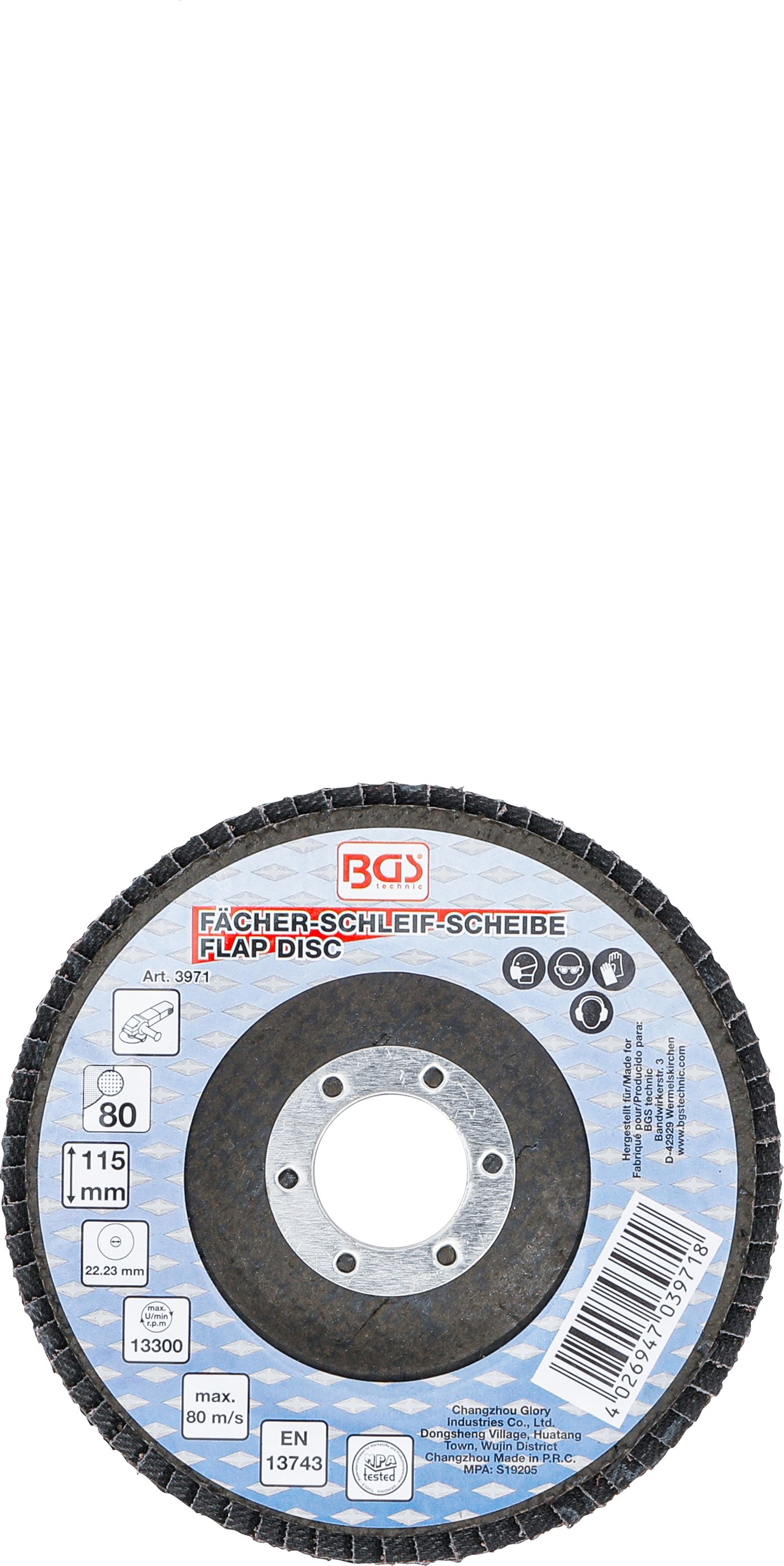 BGS Fächer-Schleif-Scheibe | Ø 115 mm | K 80