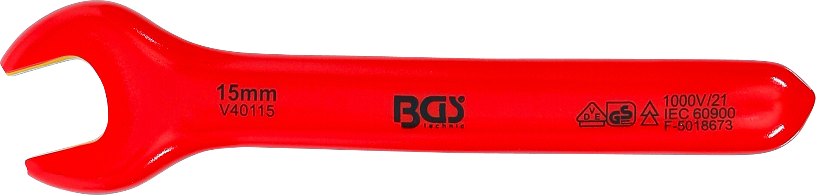 BGS VDE-Einmaulschlüssel | SW 15 mm BGS VDE-Einmaulschlüssel | SW 15 mm