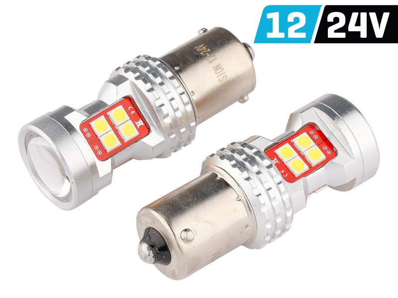 Vision LED Kugellampe 12V/24V 5W 10W R5W R10W BA15s 13x 3030 SMD