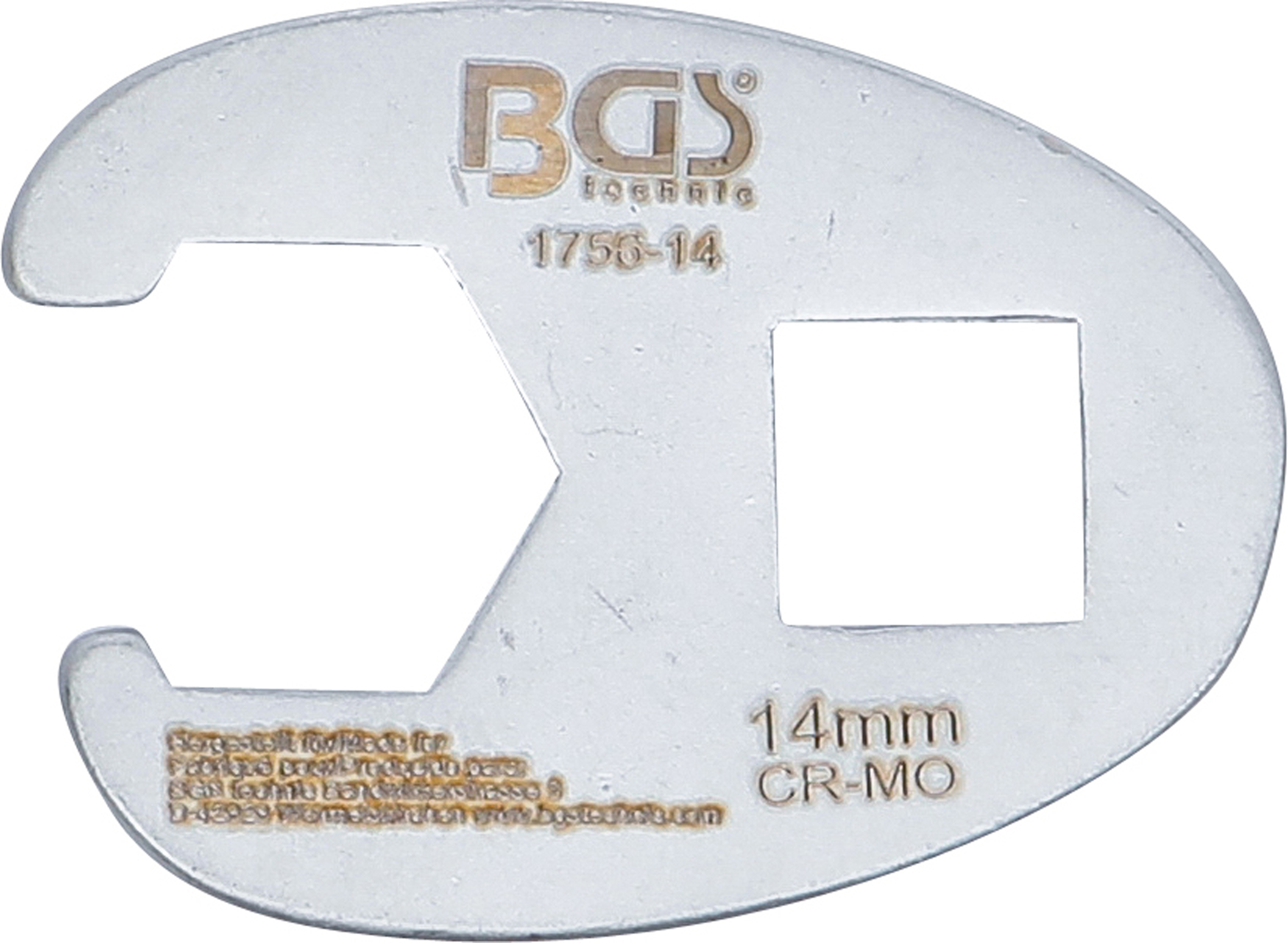 BGS Hahnenfußschlüssel | Antrieb Innenvierkant 10 mm (3/8") | SW 14 mm