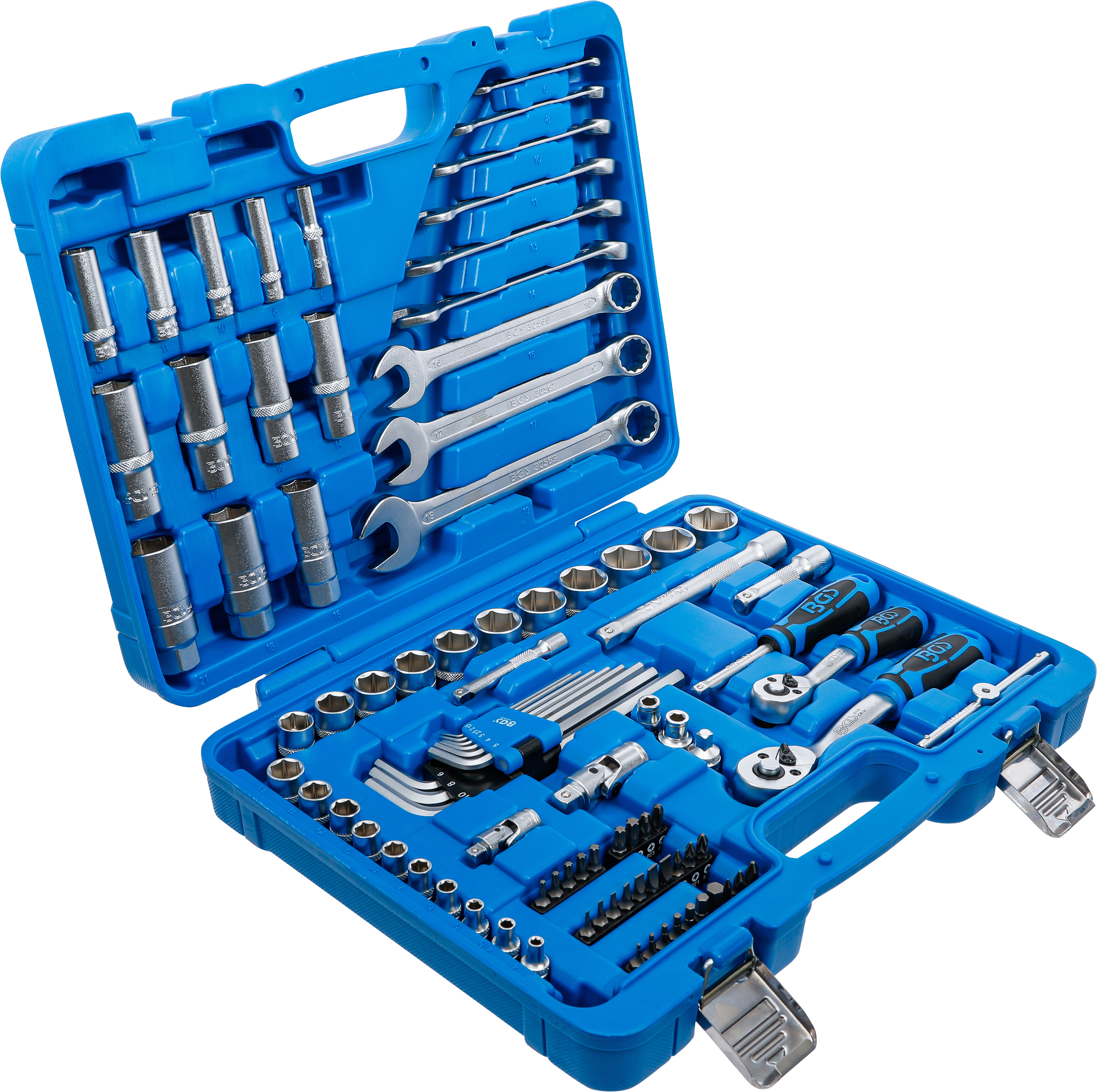 BGS Steckschlüssel-Satz Sechskant | Antrieb 6,3 mm (1/4") / 10 mm (3/8") | 92-tlg.