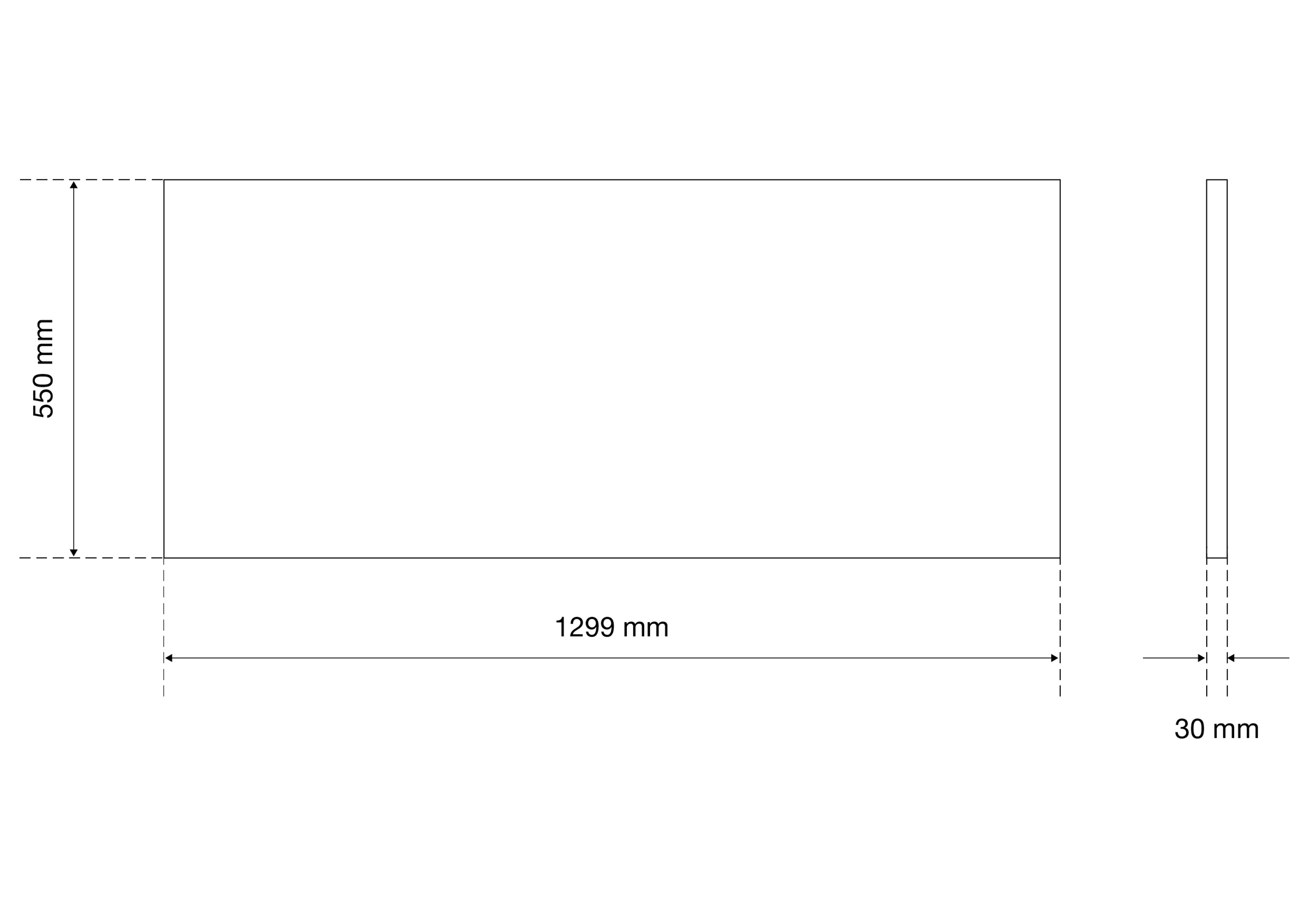 BGS Massivholz-Arbeitsplatte | 1950 x 550 x 30 mm