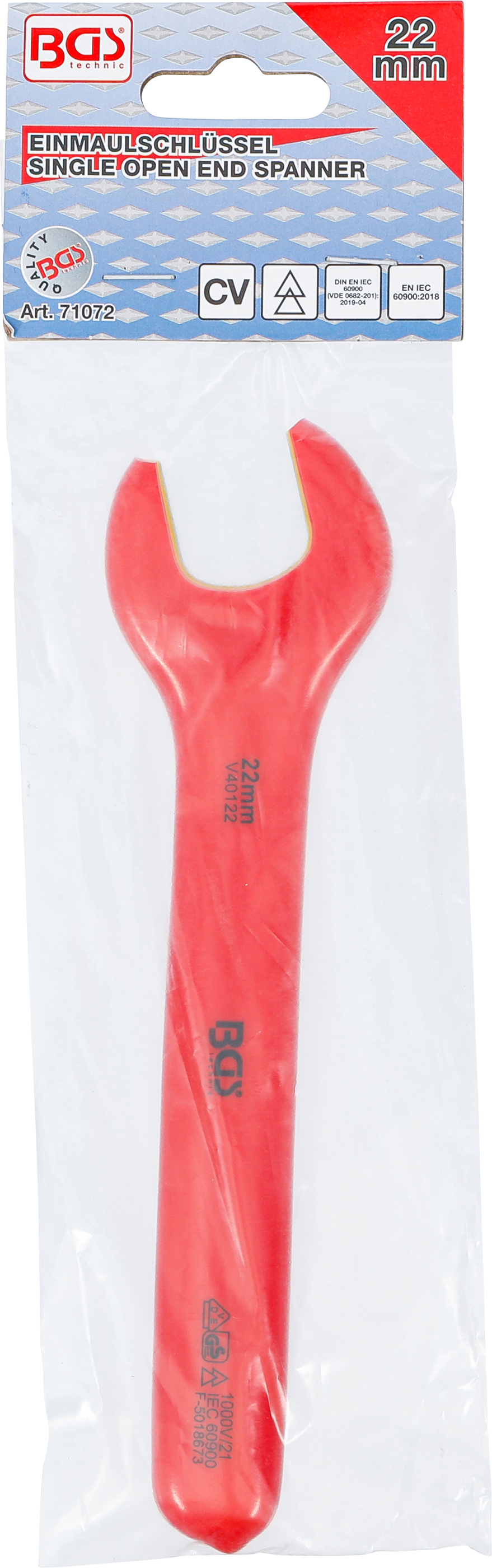 BGS VDE-Einmaulschlüssel | SW 22 mm BGS VDE-Einmaulschlüssel | SW 22 mm