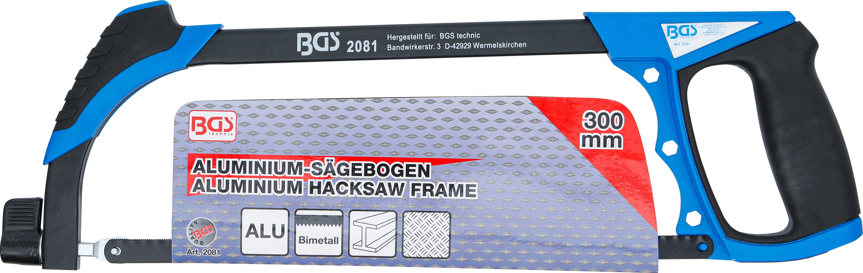 BGS Aluminium-Sägebogen | inkl. HSS-Sägeblatt | 300 mm
