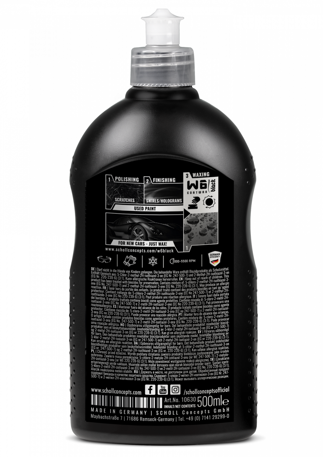 Scholl Concepts W6 Black Coatwax Langzeitversiegelung 500 ml