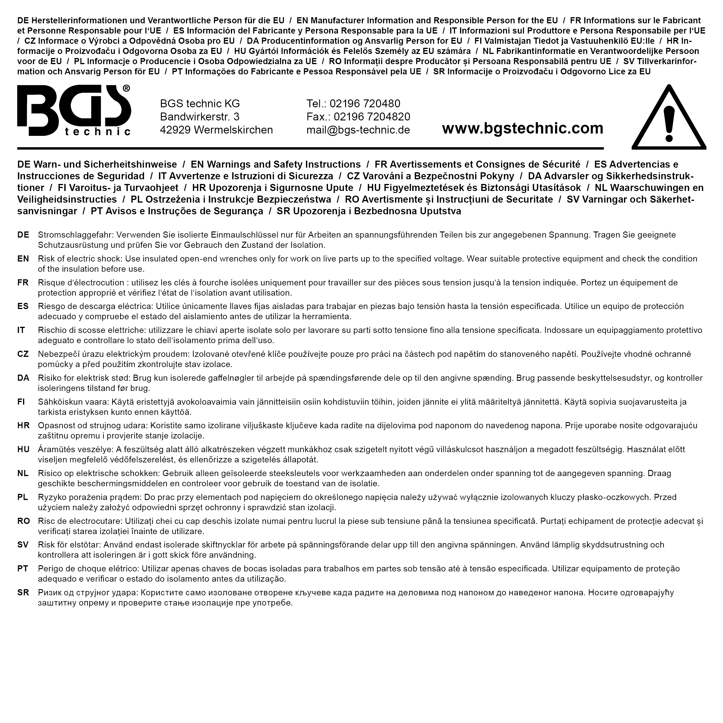 BGS VDE-Einmaulschlüssel | SW 8 mm BGS VDE-Einmaulschlüssel | SW 8 mm