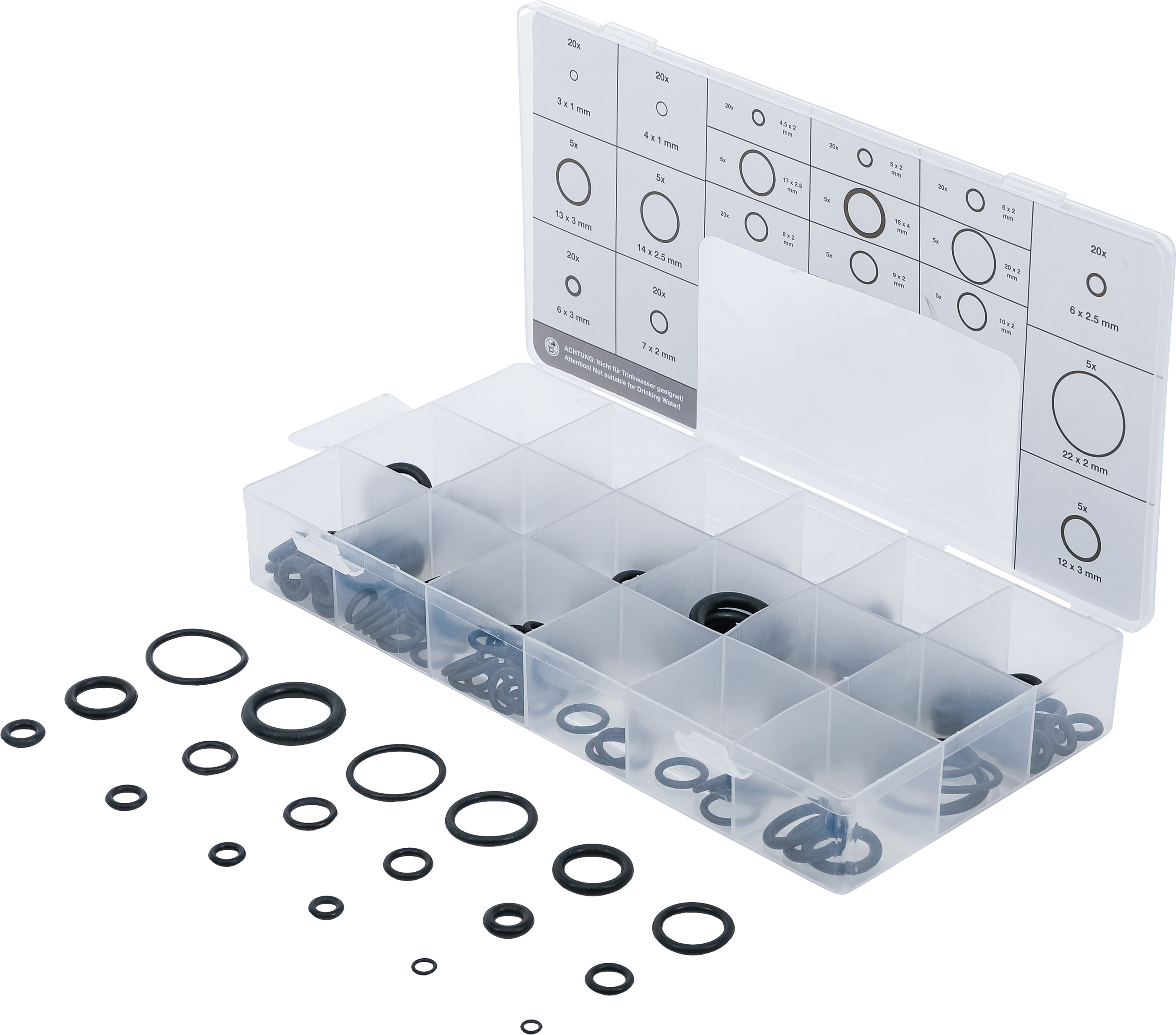 BGS O-Ring-Sortiment | Ø 3 - 22 mm | 225-tlg.