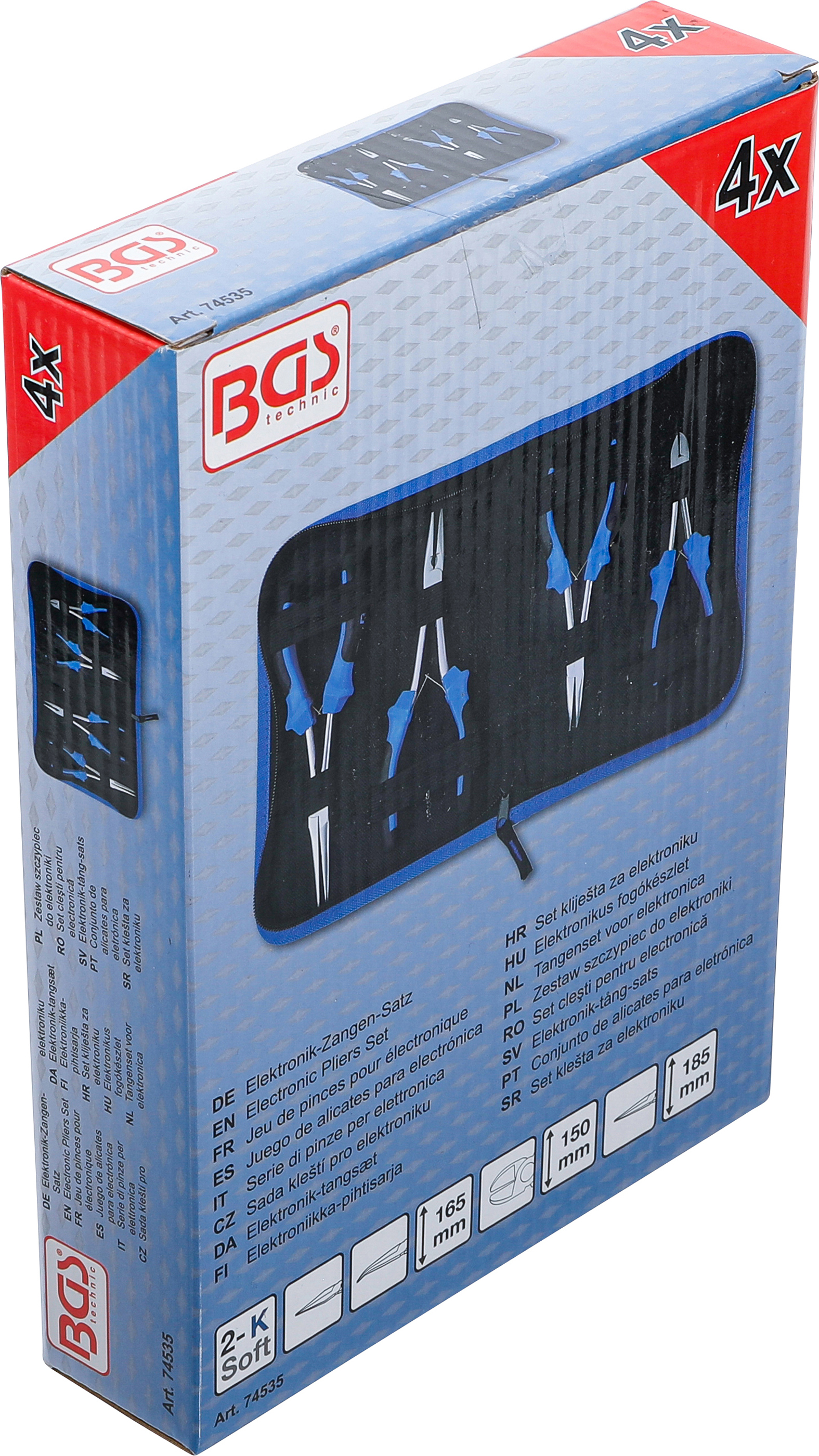 BGS Elektronik-Zangen-Satz | extra lang | 4-tlg.