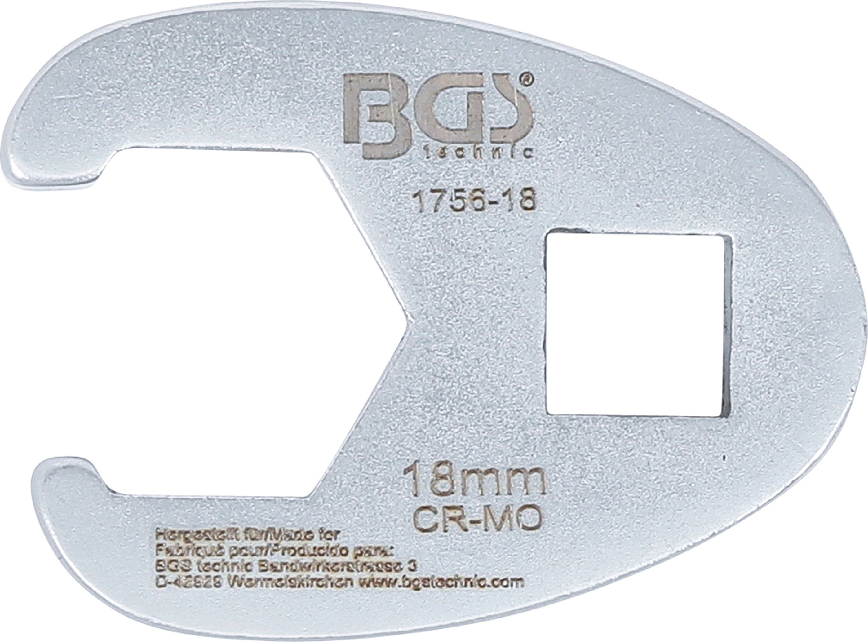 BGS Hahnenfußschlüssel | Antrieb Innenvierkant 10 mm (3/8") | SW 18 mm