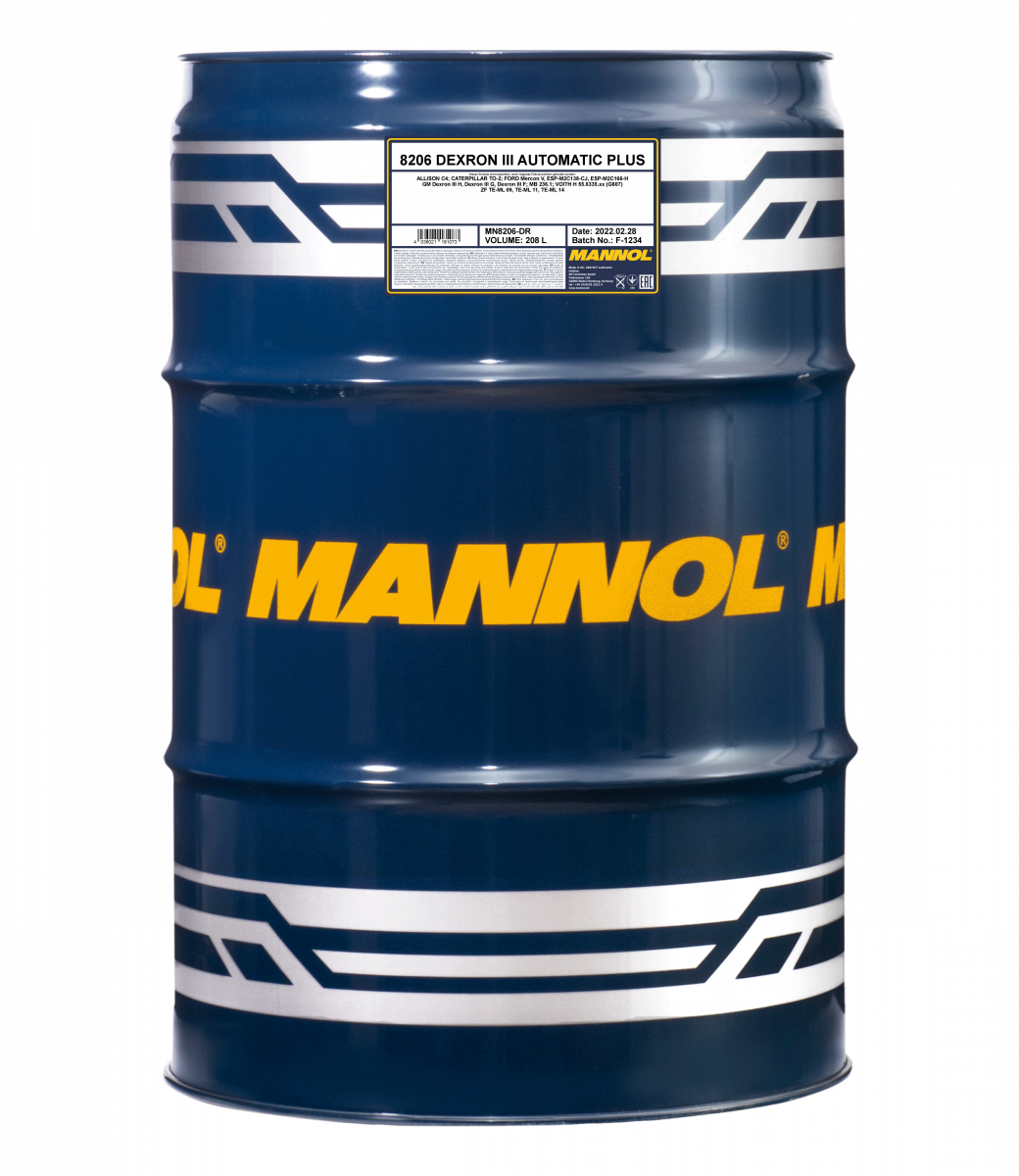 Mannol 8206 ATF Dexron III Automatic Plus DIII 208 Liter