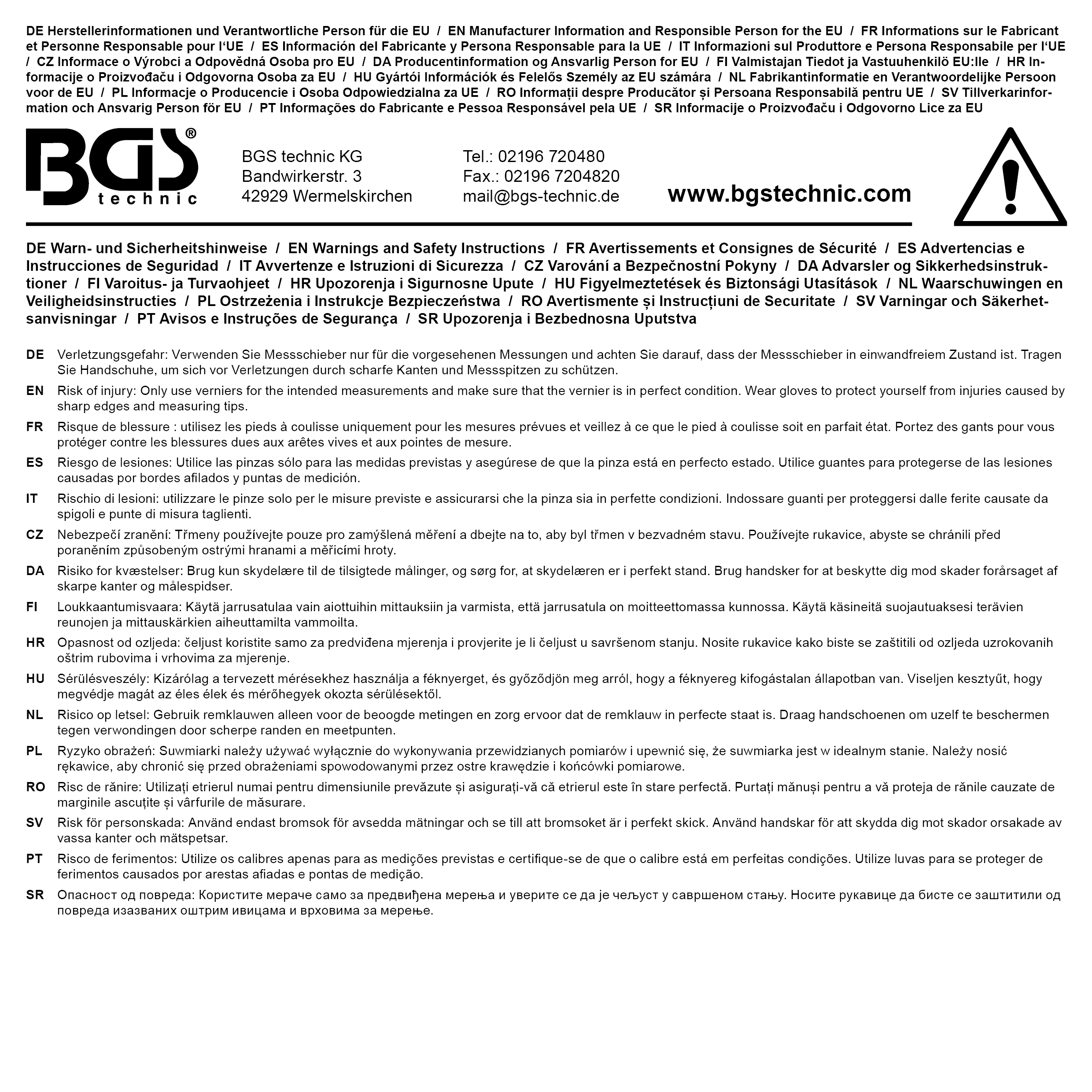 BGS Reifenprofiltiefen- & Bremsbelagstärken-Messgerät