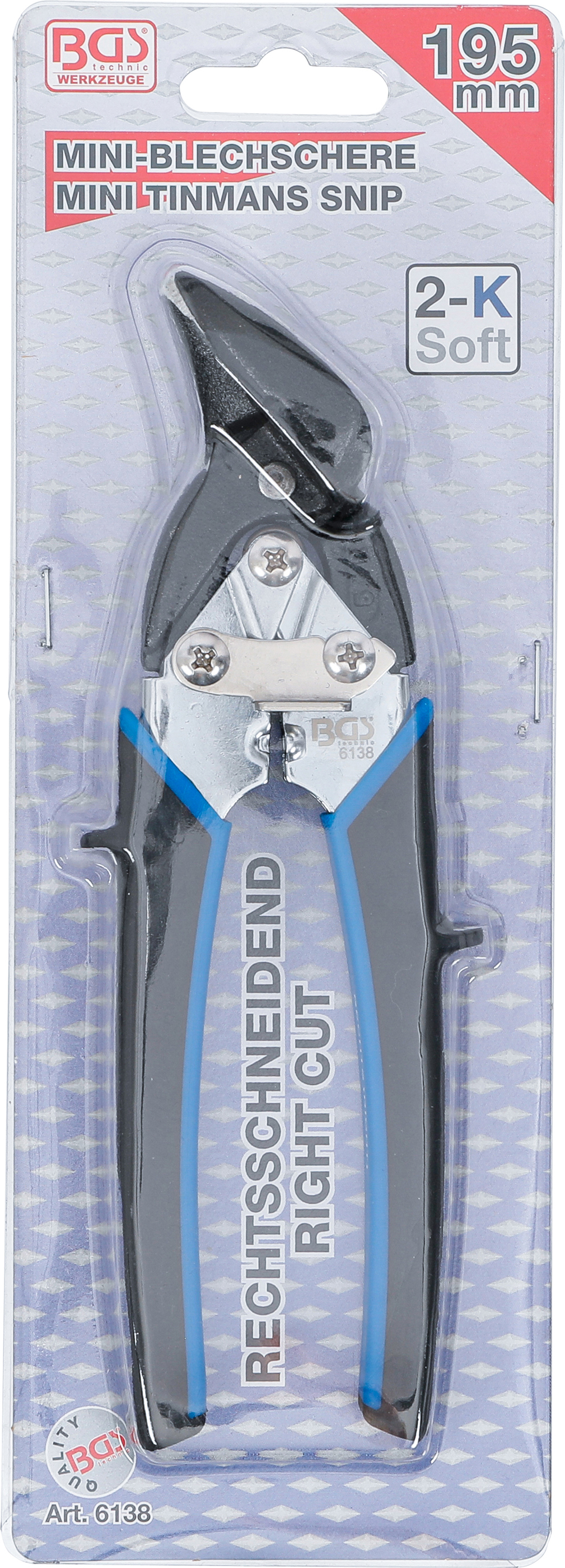 BGS Mini-Karosserie-Blechschere | rechtschneidend | 195 mm