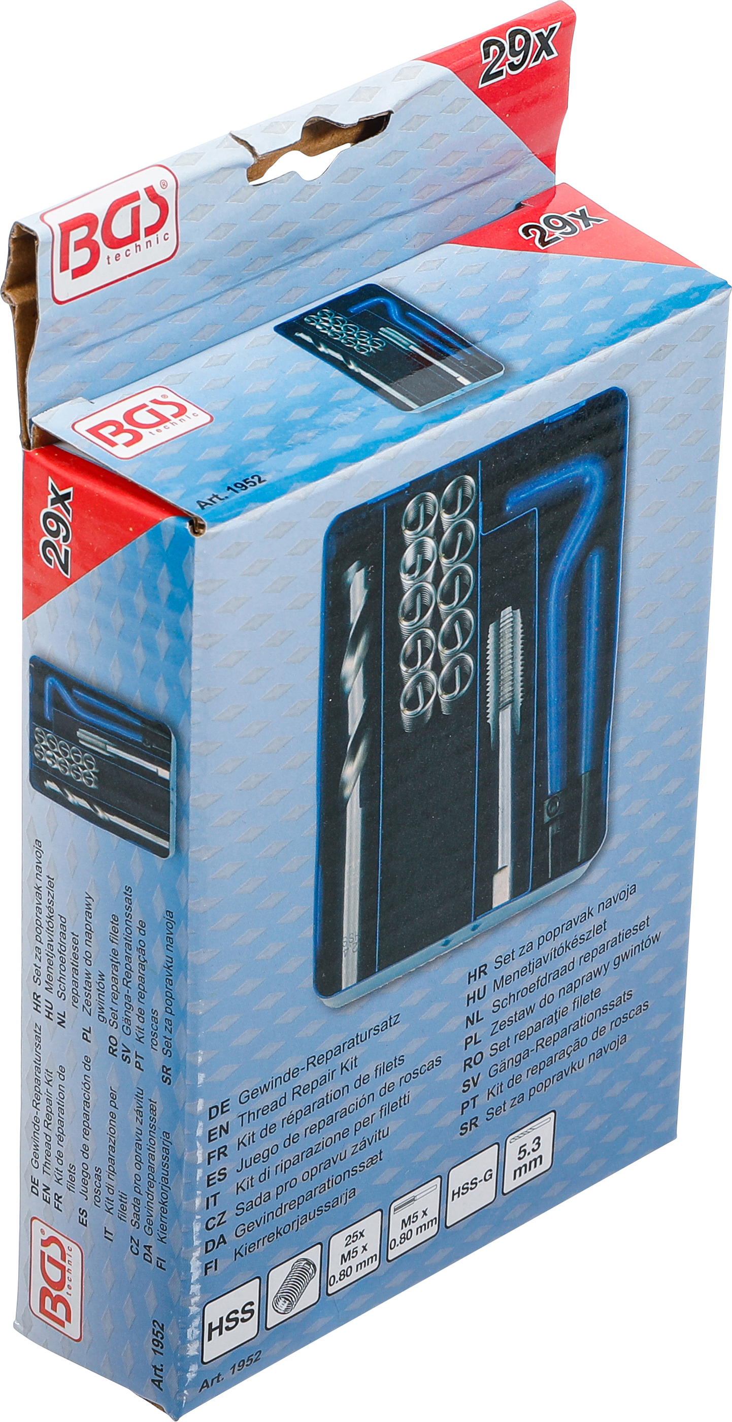 BGS Gewinde-Reparatursatz | M5 x 0,8 | 29-tlg. BGS Gewinde-Reparatursatz | M5 x 0,8 | 29-tlg.