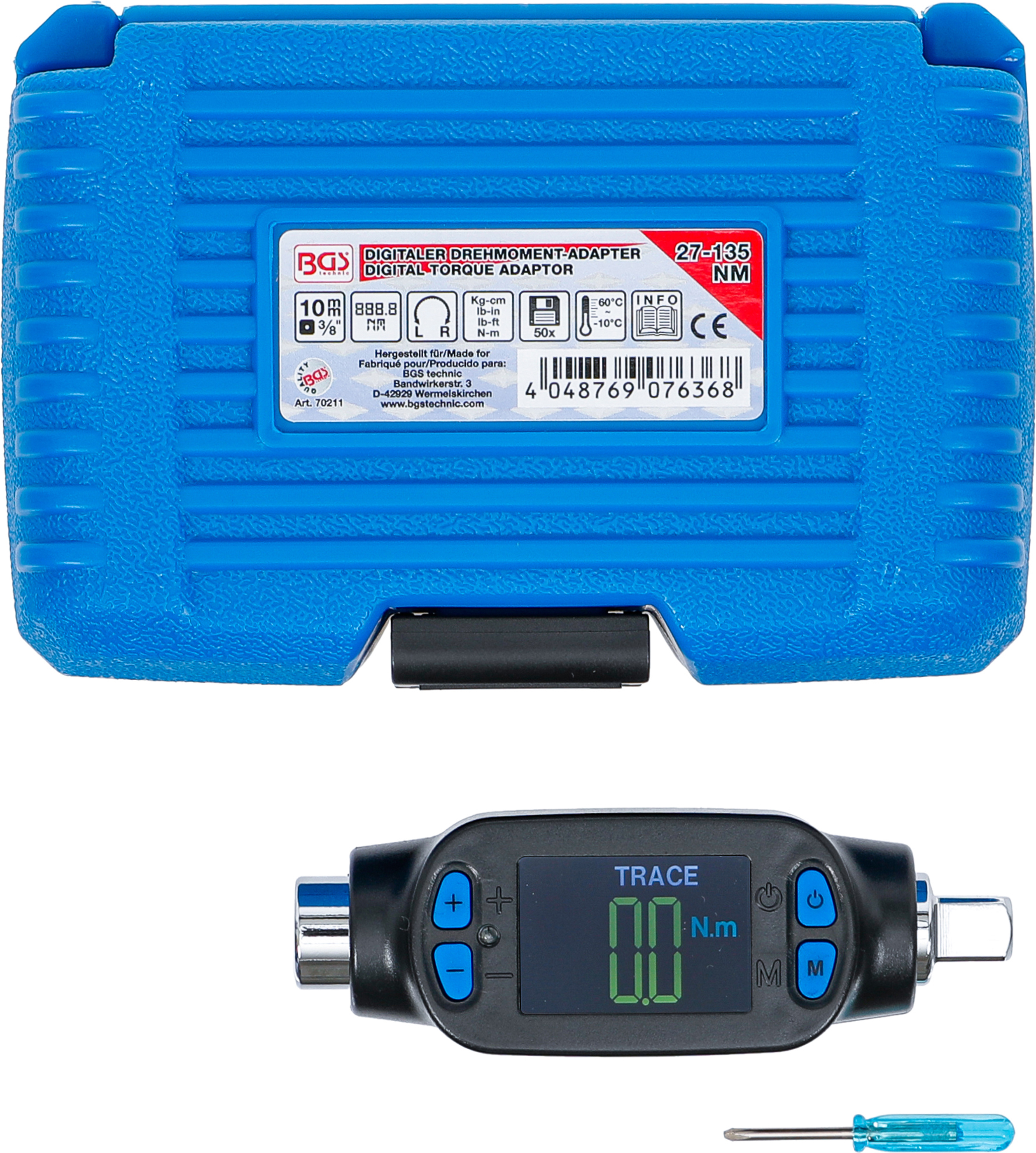 BGS Digitaler Drehmoment-Adapter | 10 mm (3/8") | 27 - 135 Nm