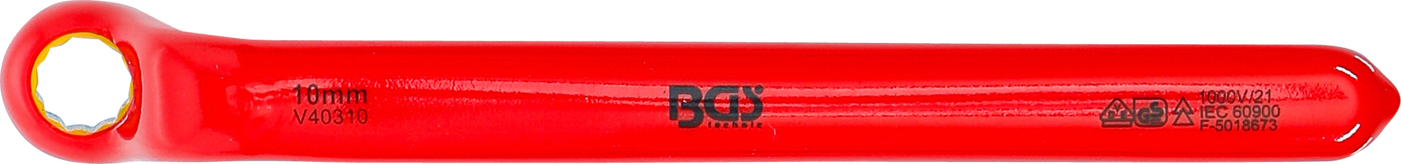 BGS VDE-Einringschlüssel | tief gekröpft | SW 10 mm BGS VDE-Einringschlüssel | tief gekröpft | SW 10 mm