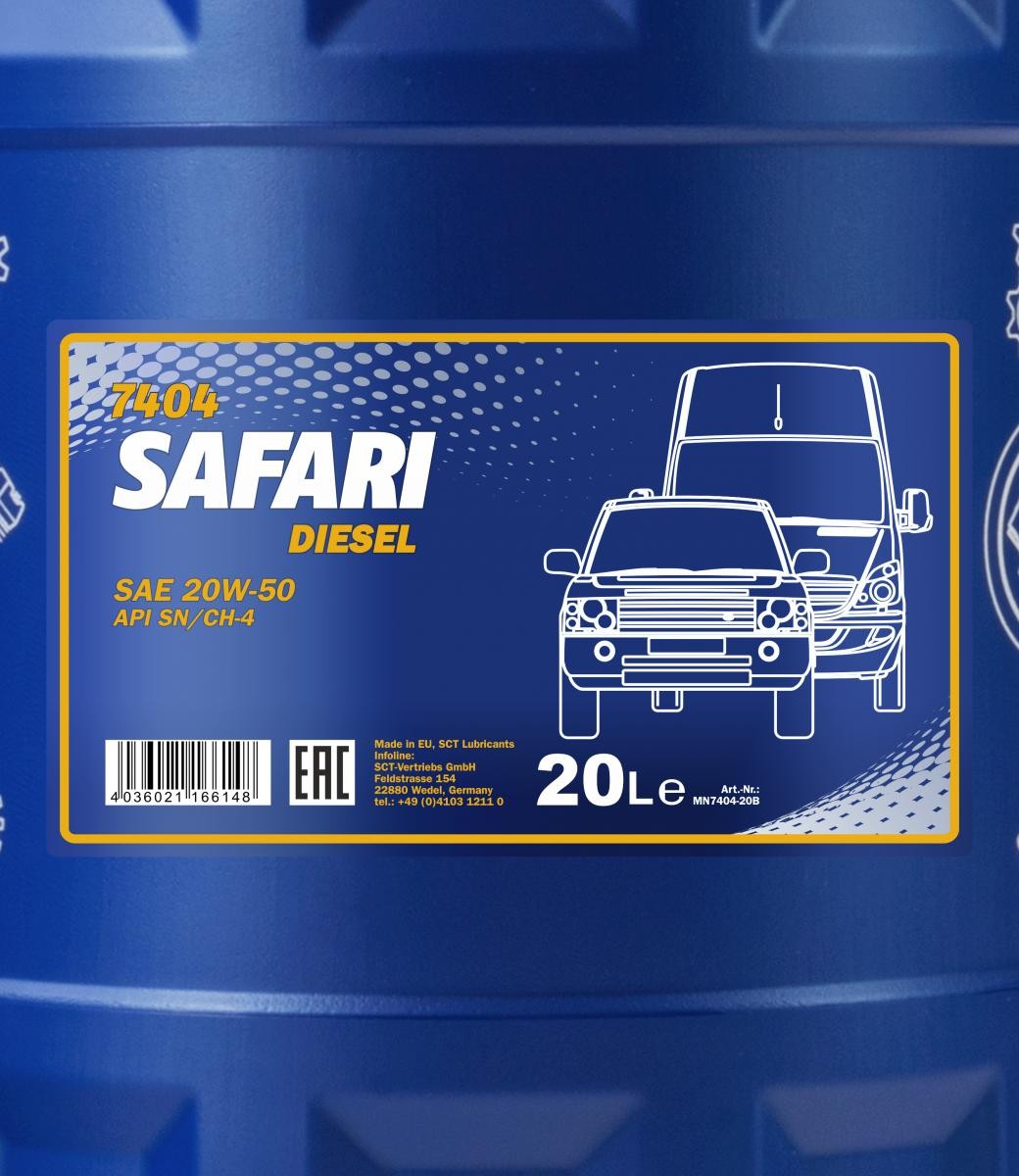 20W-50 Mannol 7404 Safari Motoröl 20 Liter