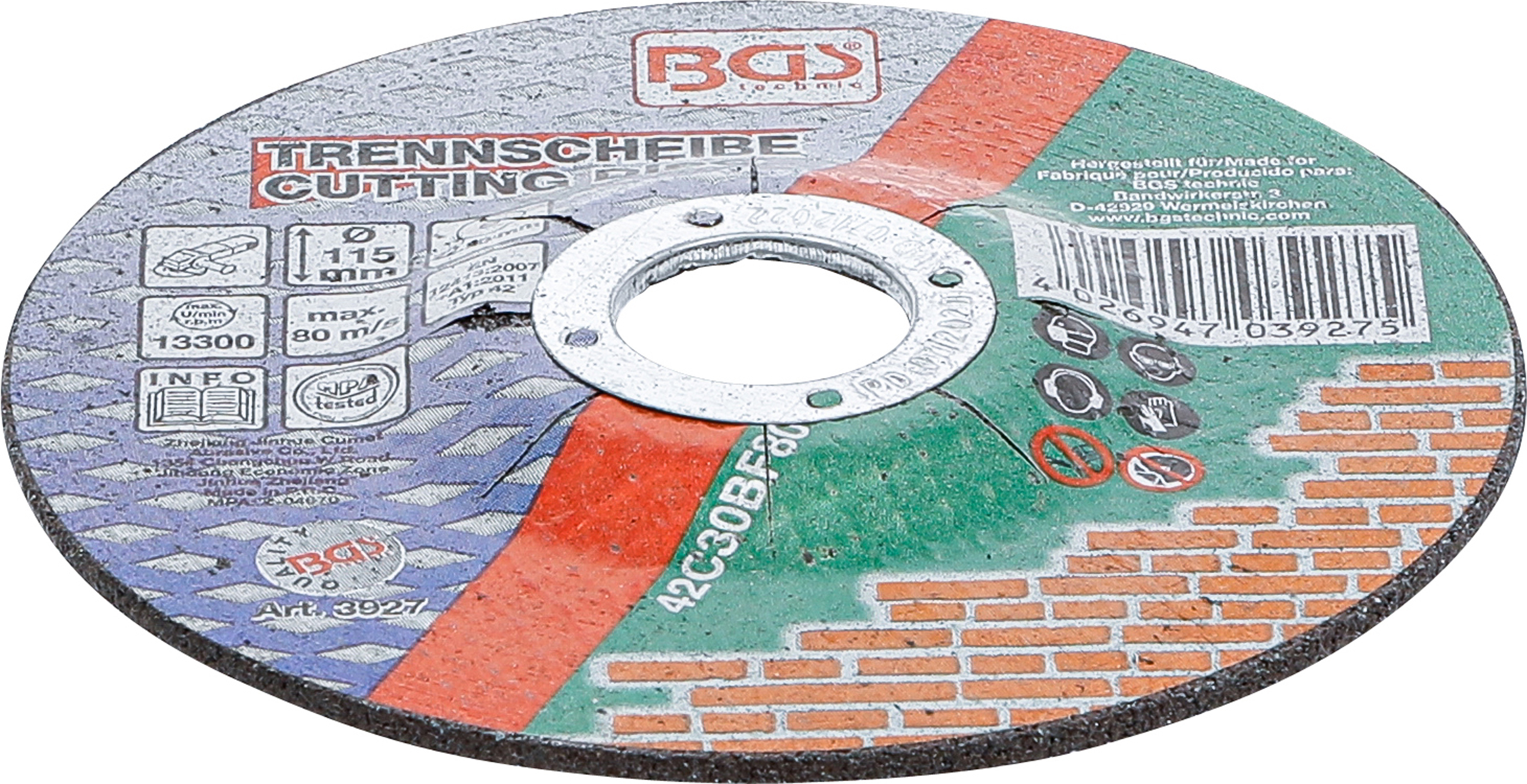 BGS Trennscheibe für Stein | Ø 115 x 2,5 x 22,2 mm | Type 42
