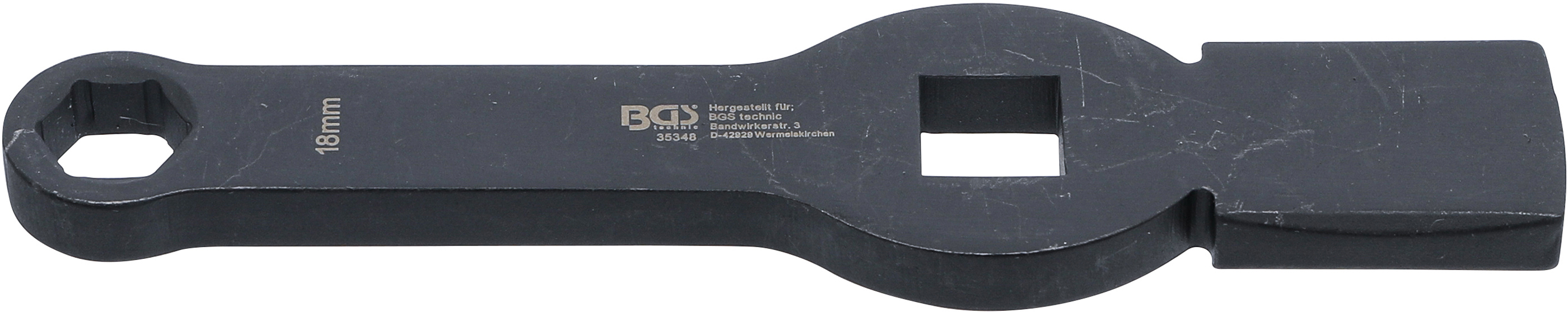 BGS Schlag-Ringschlüssel | Sechskant | mit 2 Schlagflächen | SW 18 mm