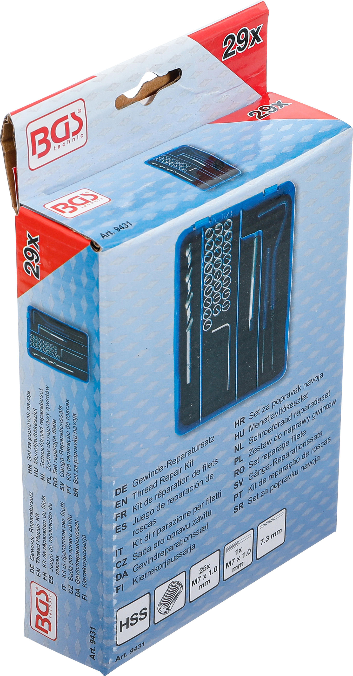 BGS Gewinde-Reparatursatz | M7 x 1.0 | 29-tlg. BGS Gewinde-Reparatursatz | M7 x 1.0 | 29-tlg.