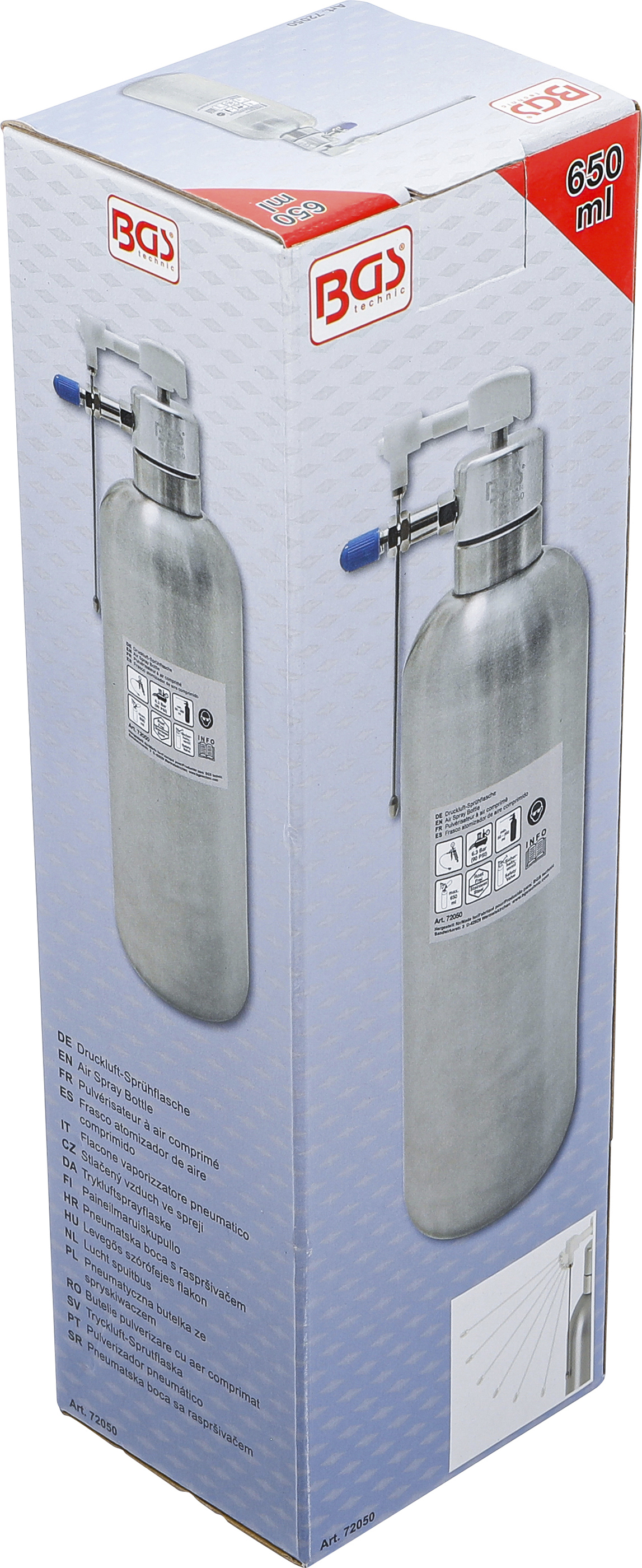 BGS Druckluft-Sprühflasche | Edelstahl | rostfrei | 650 ml