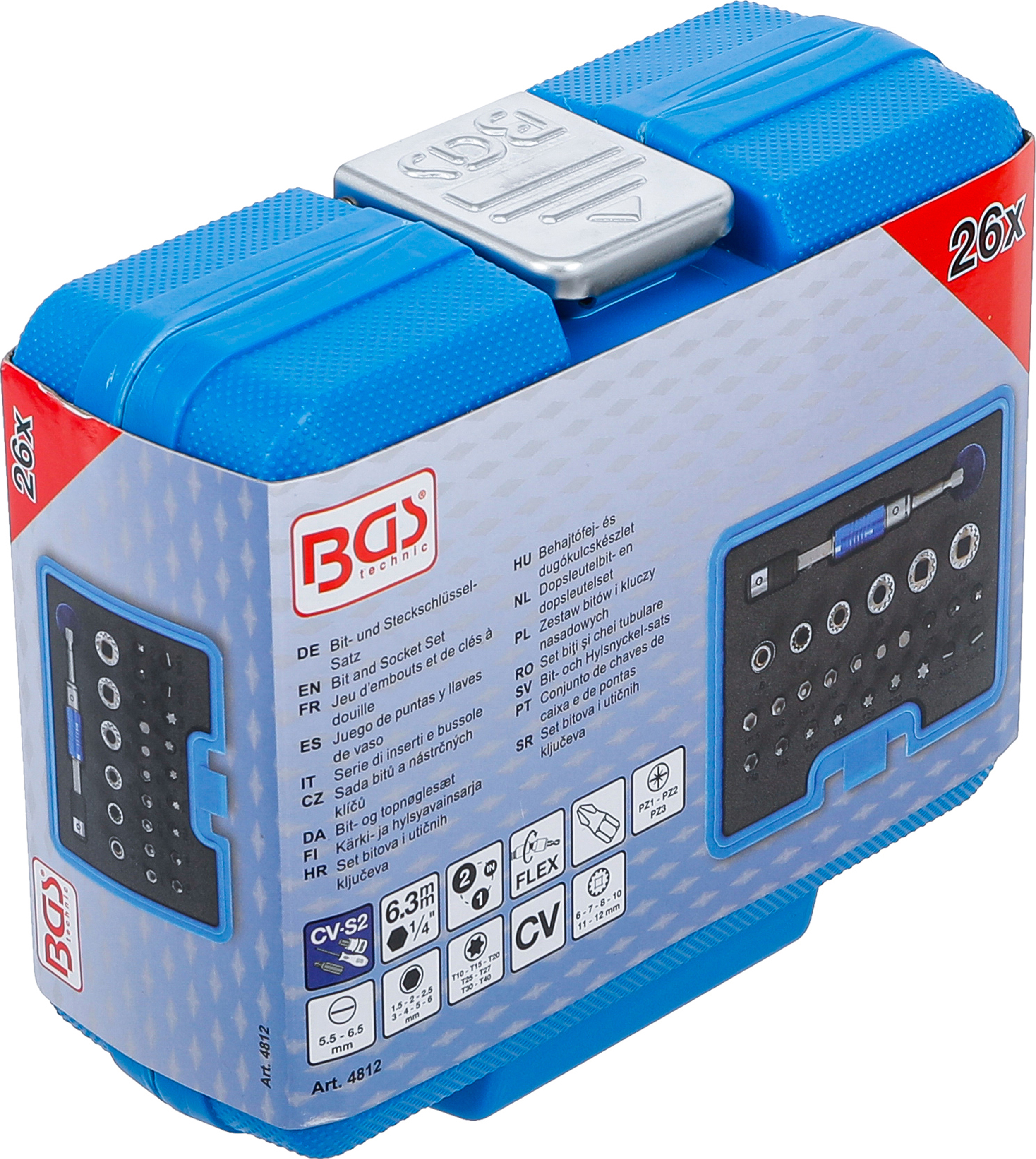 BGS Bit- und Steckschlüssel-Satz | Antrieb Außensechskant 6,3 mm (1/4") | 2-IN-1 | 26-tlg.