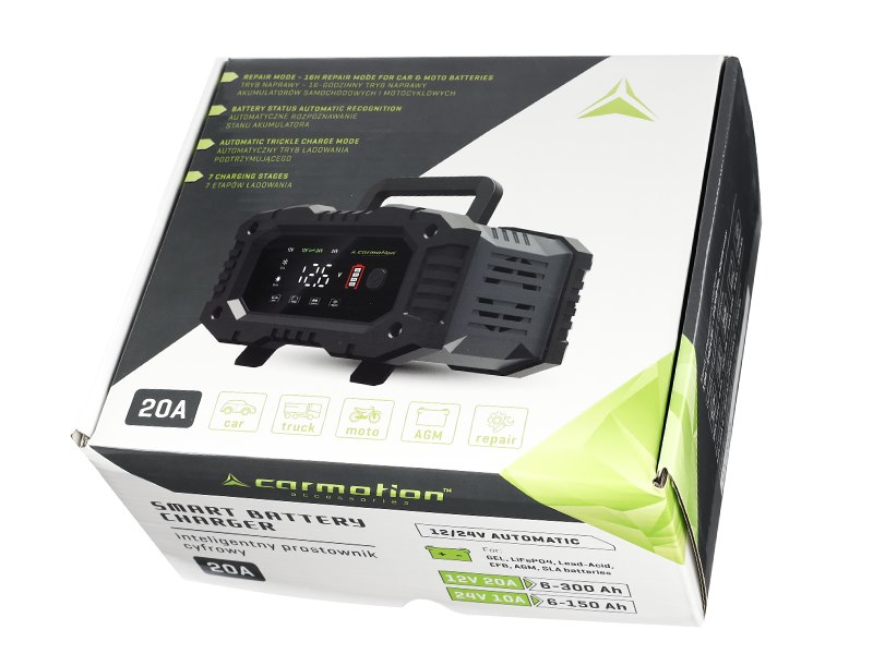Carmotion Batterieladegerät Digital 20A bis 300Ah Starterbatterien