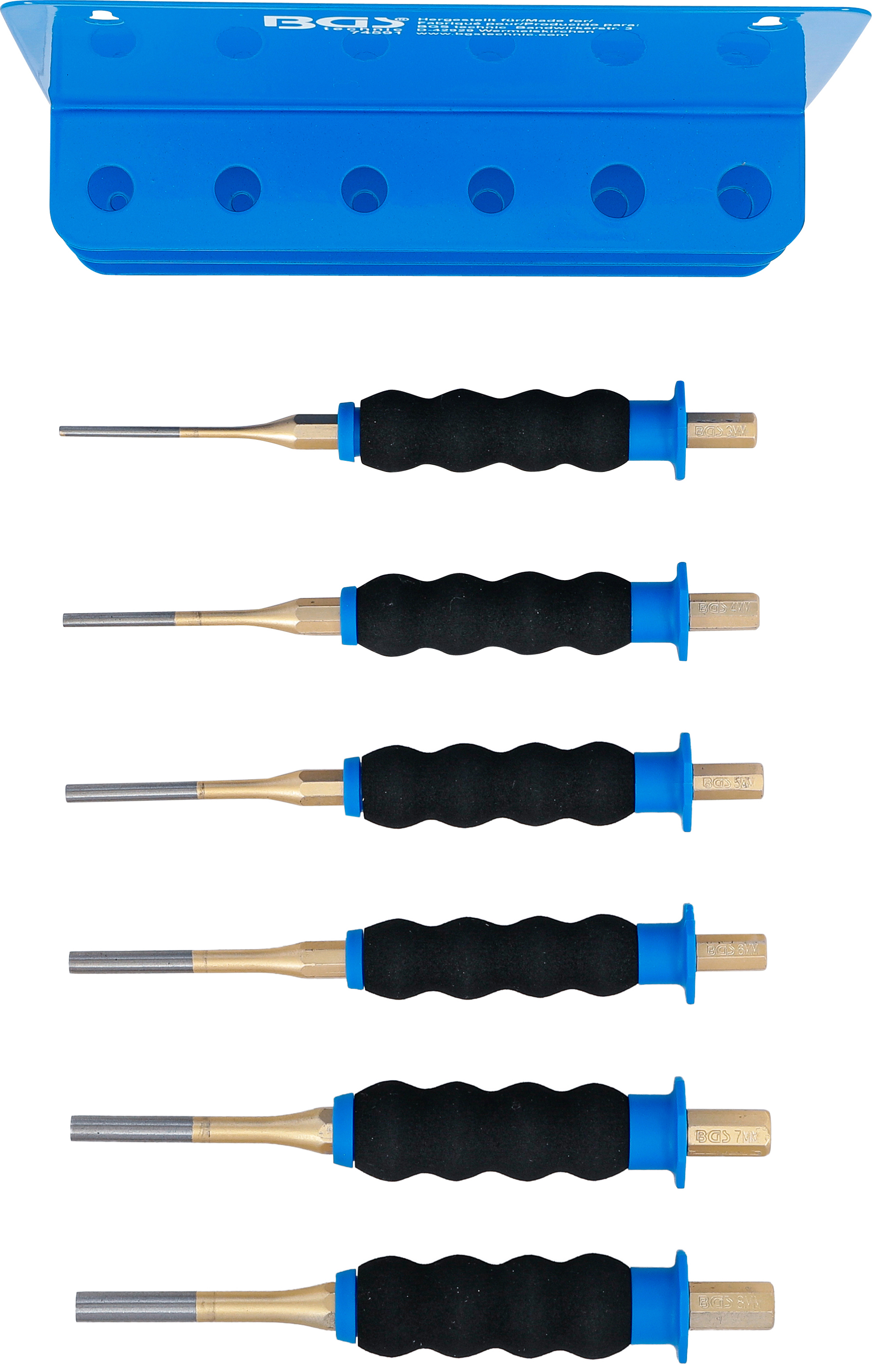 BGS Splintentreiber-Satz | mit Handschutz | 180 mm | 3 - 8 mm | 6-tlg.